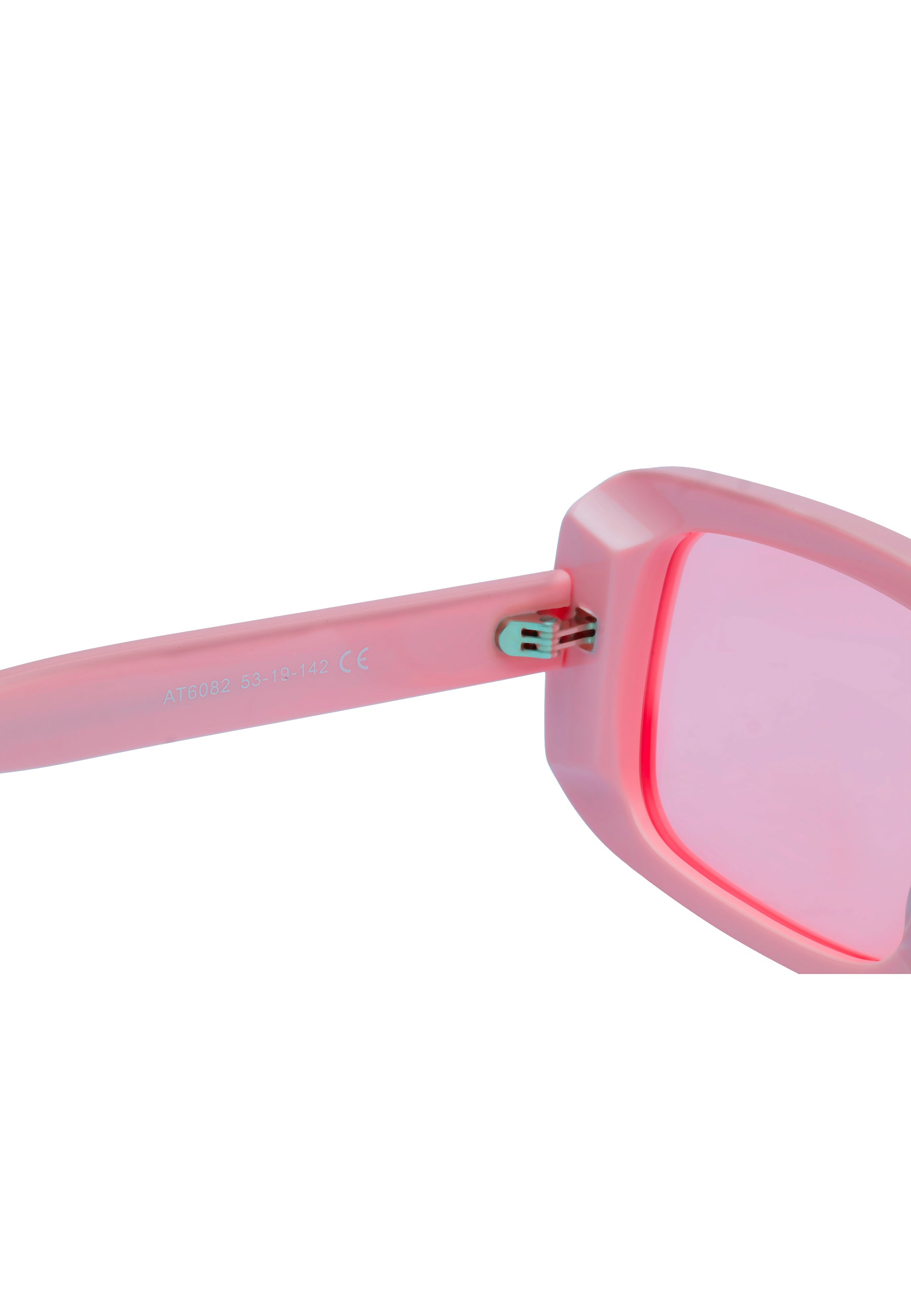 Pink AVANT-GARDE PARIS Pink Retro-Inspired Bold Rectangle Sunglasses, Image 4 of 7