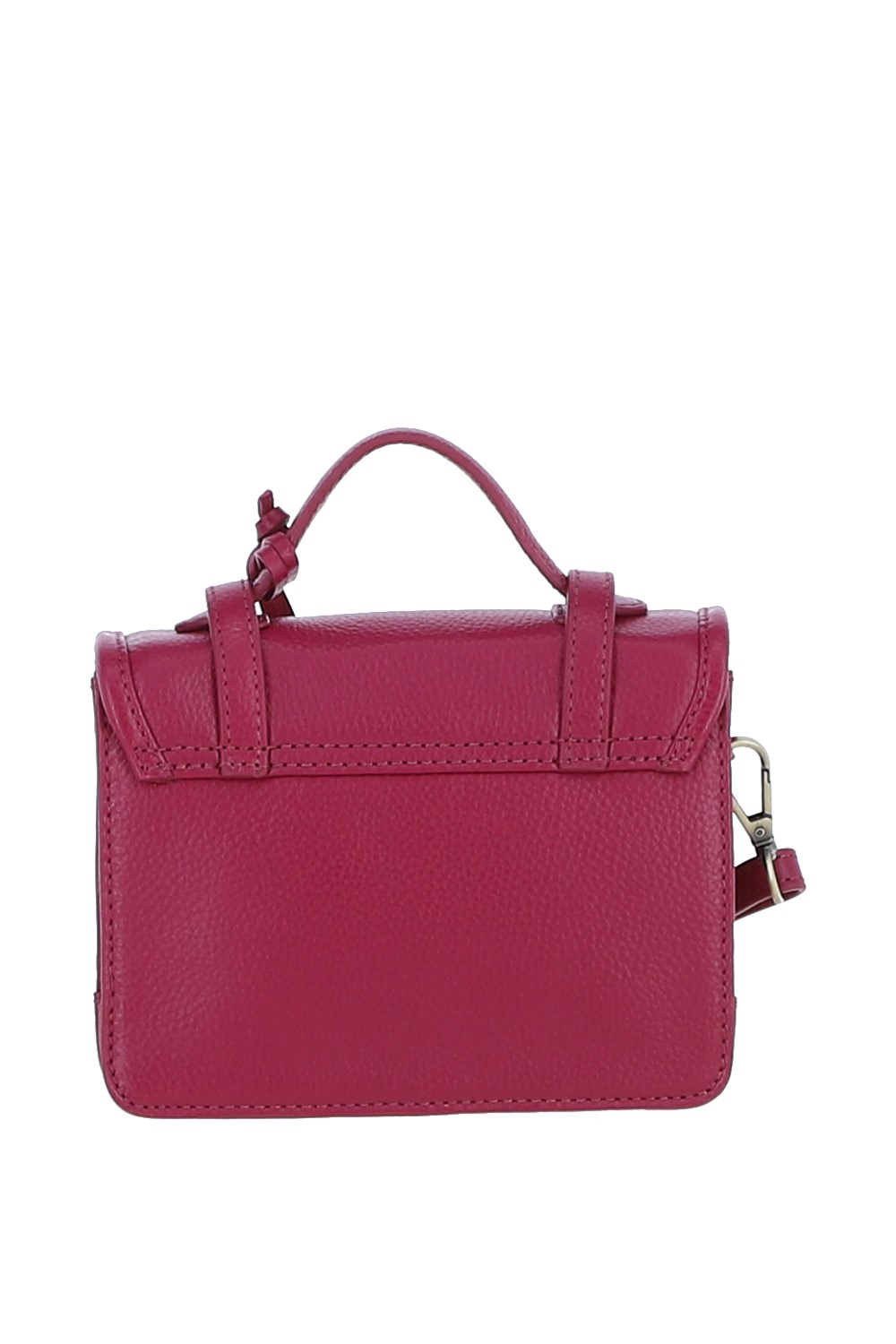 Raspberry Stylish Real Leather Small Satchel Bag, Image 3 of 4