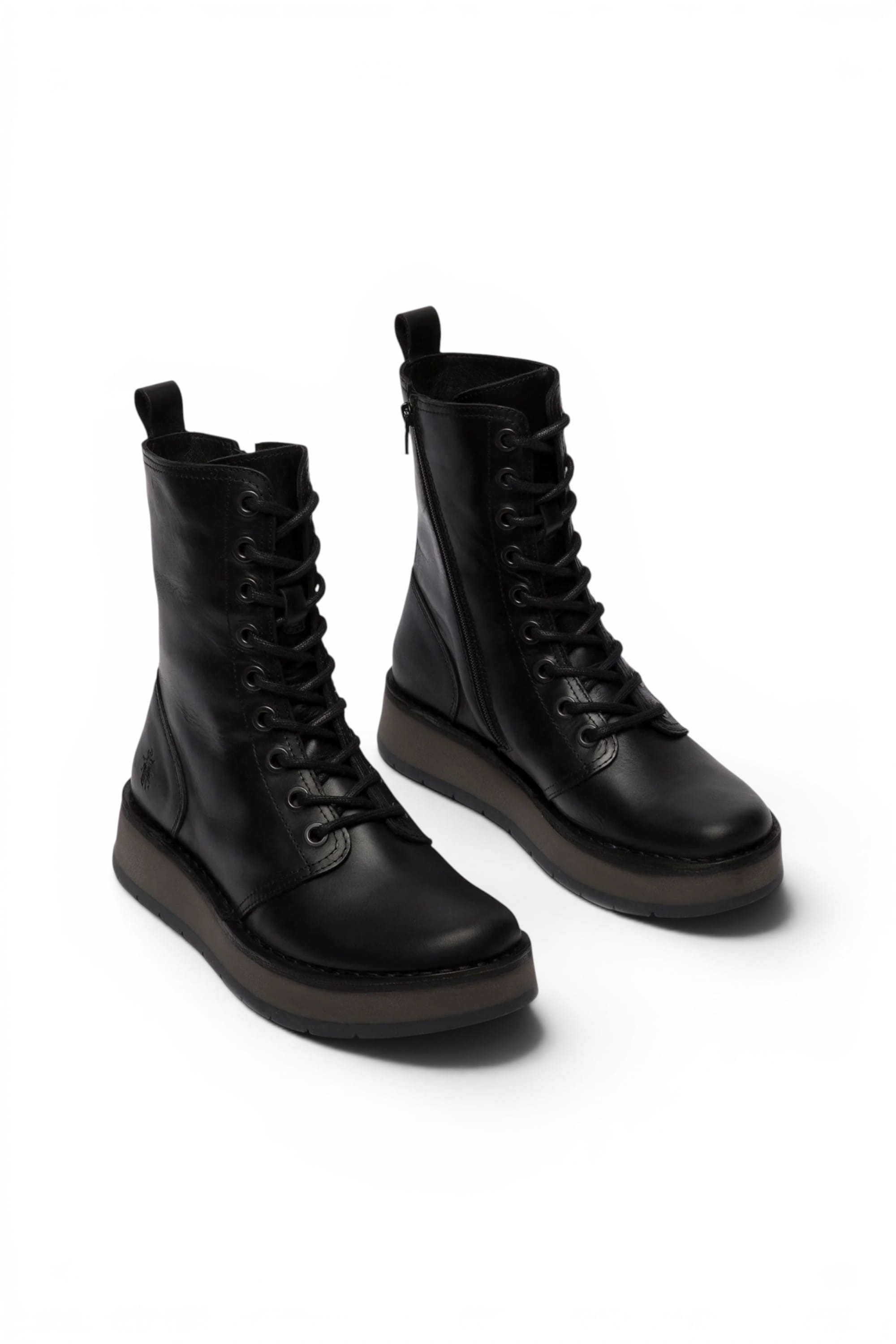 Black Womens Leather Ankle Dress Boots-RAMI043, Image 2 of 5