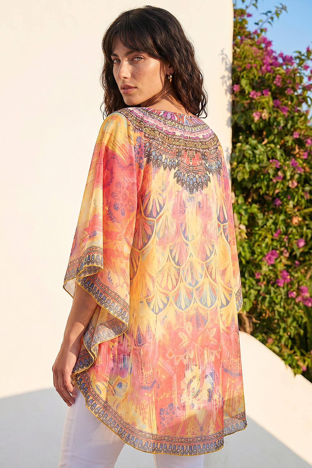 Yellow Abstract Embellished Overlay Top, Image 4 of 4