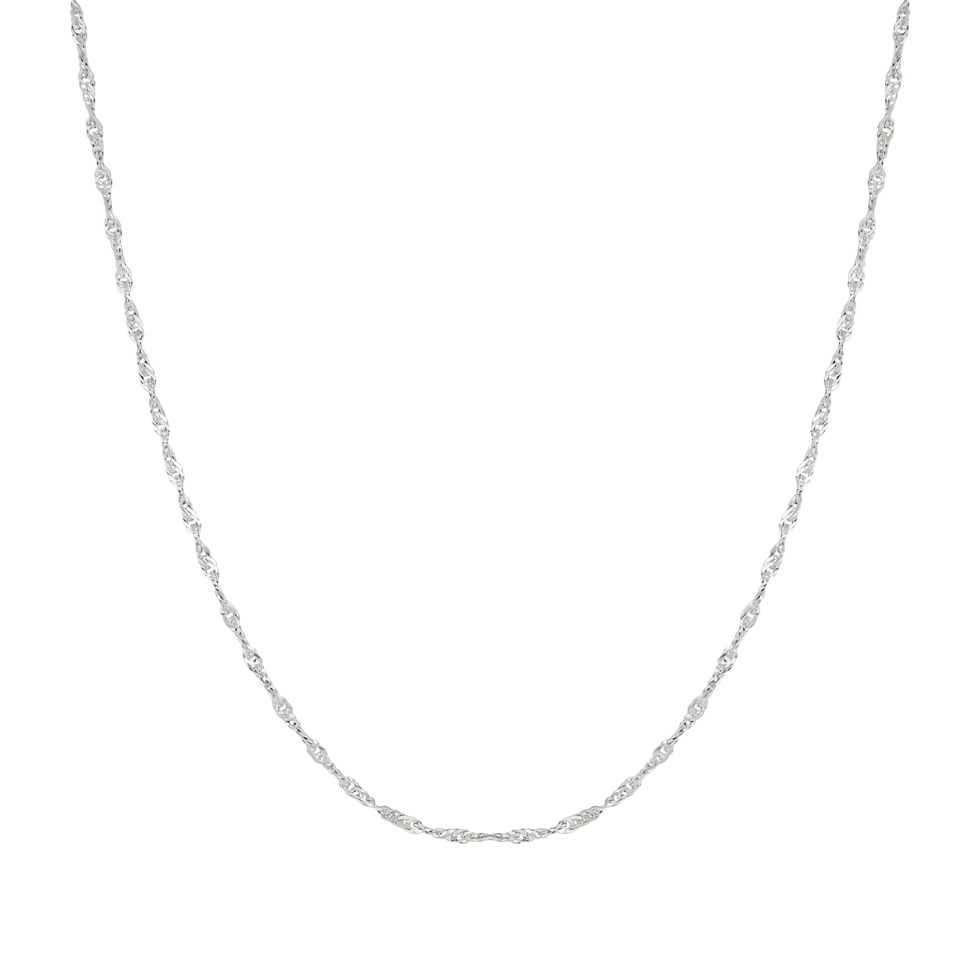 Silver Spero Silver Twisted Curb Singapore Sterling Silver Chain Adjustable size, Image 1 of 3
