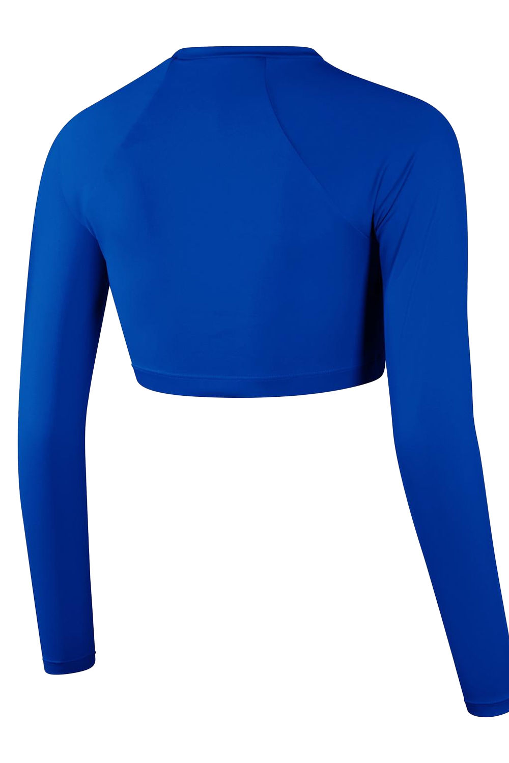 Blue Jersey Raglan Athletic Crop Top, Image 2 of 3