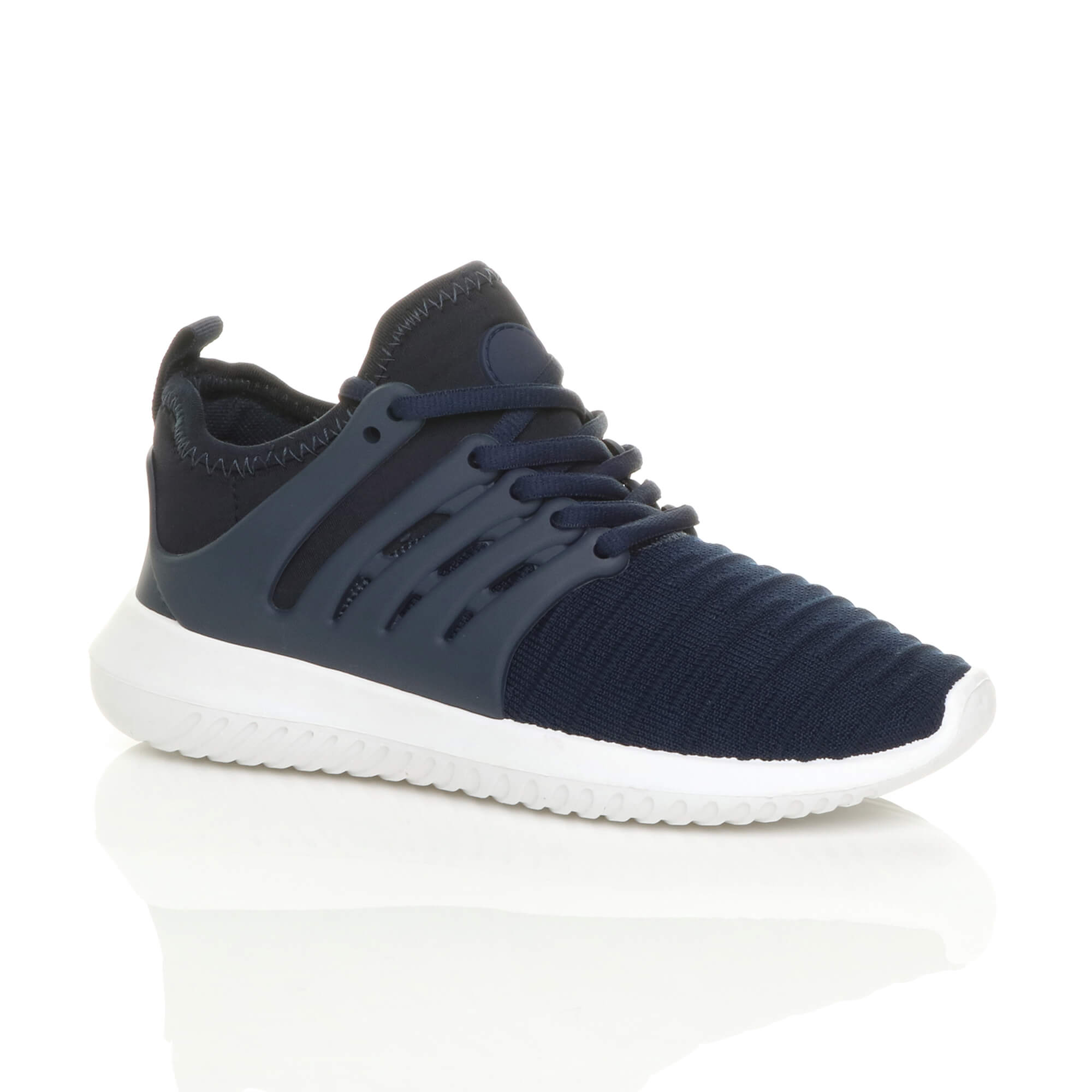 Navy Blue AJVANI Navy Blue Lace Up Trainers, Image 1 of 5