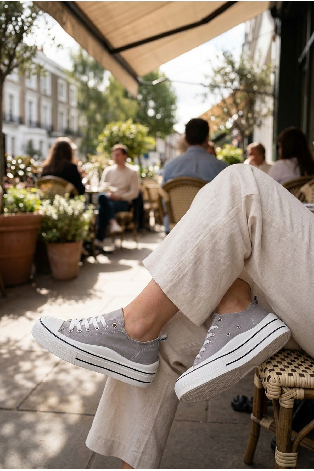 Grey iKrush Grey Saoirse Low Top Canvas Trainers, Image 4 of 8
