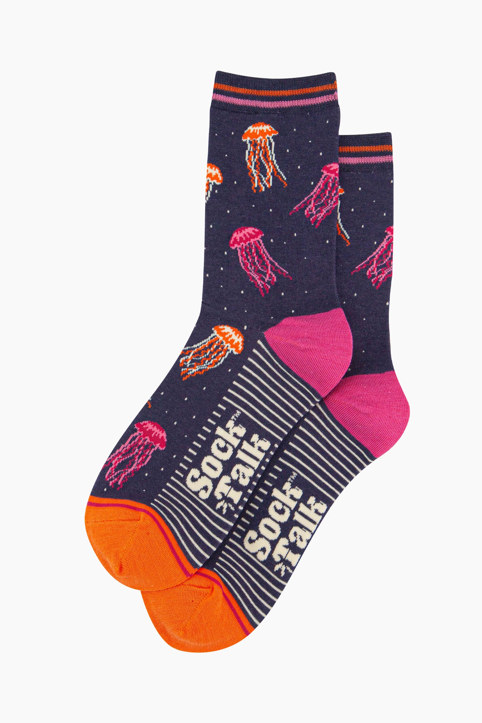 Navy Jellyfish Bamboo Socks - Navy, Image 2 of 4
