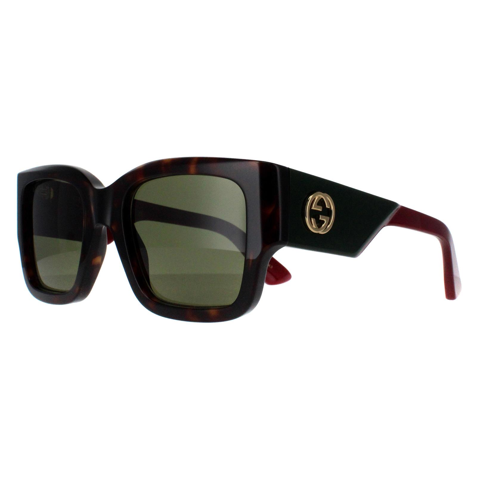 Brown Square Havana with Green and Red Green GG1663S, Image 2 of 4