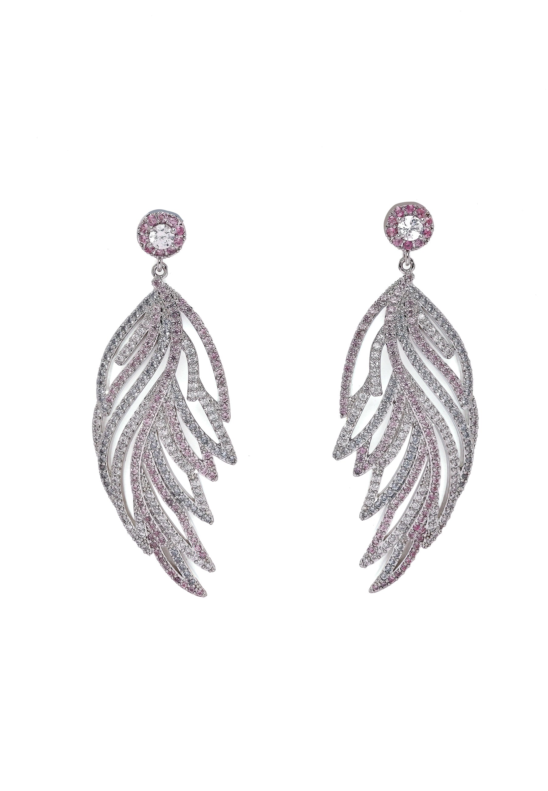 Metallic Diva Leaf Shaped Western Drop Earrings
