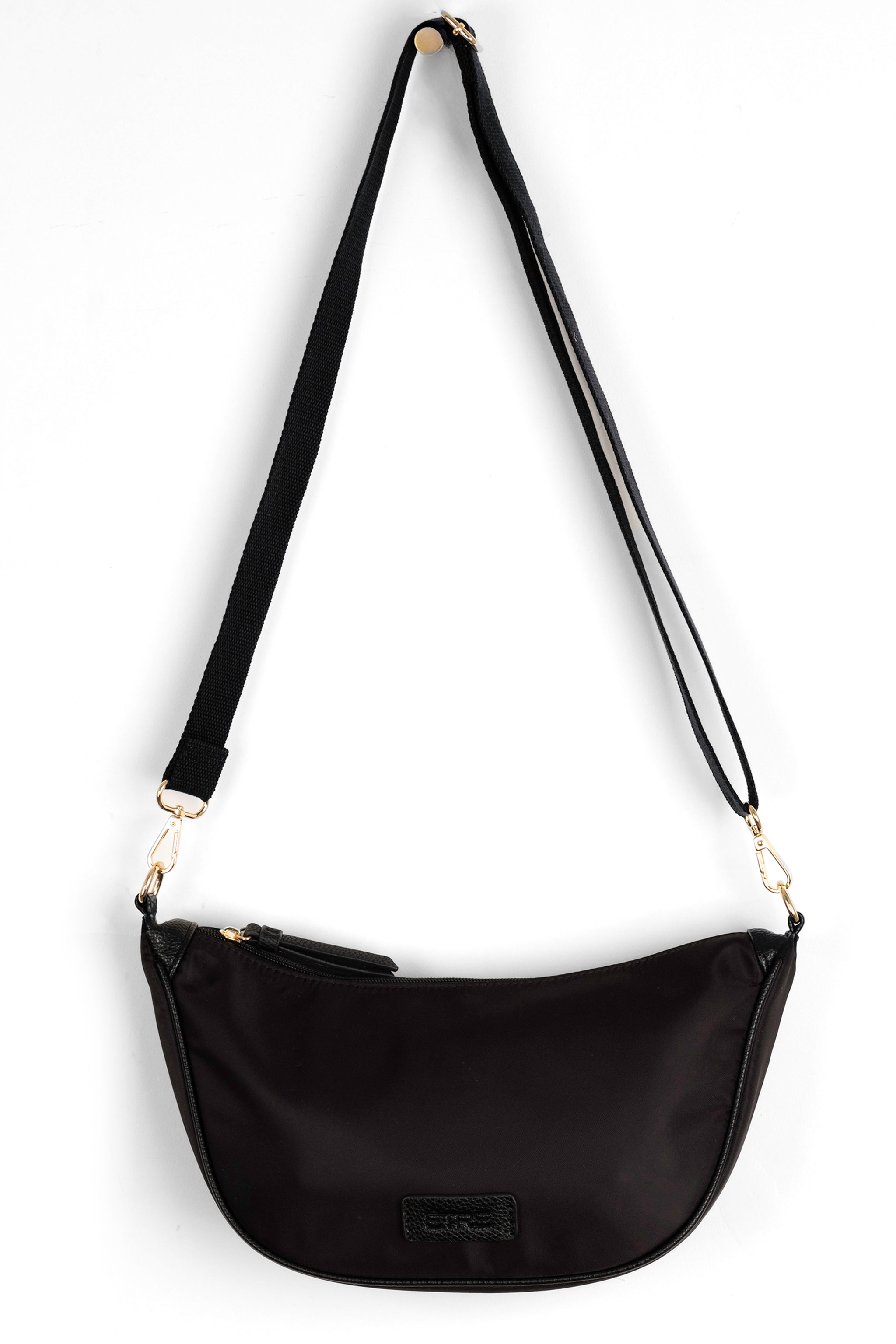 Pink Plain Half Moon Crossbody Bag