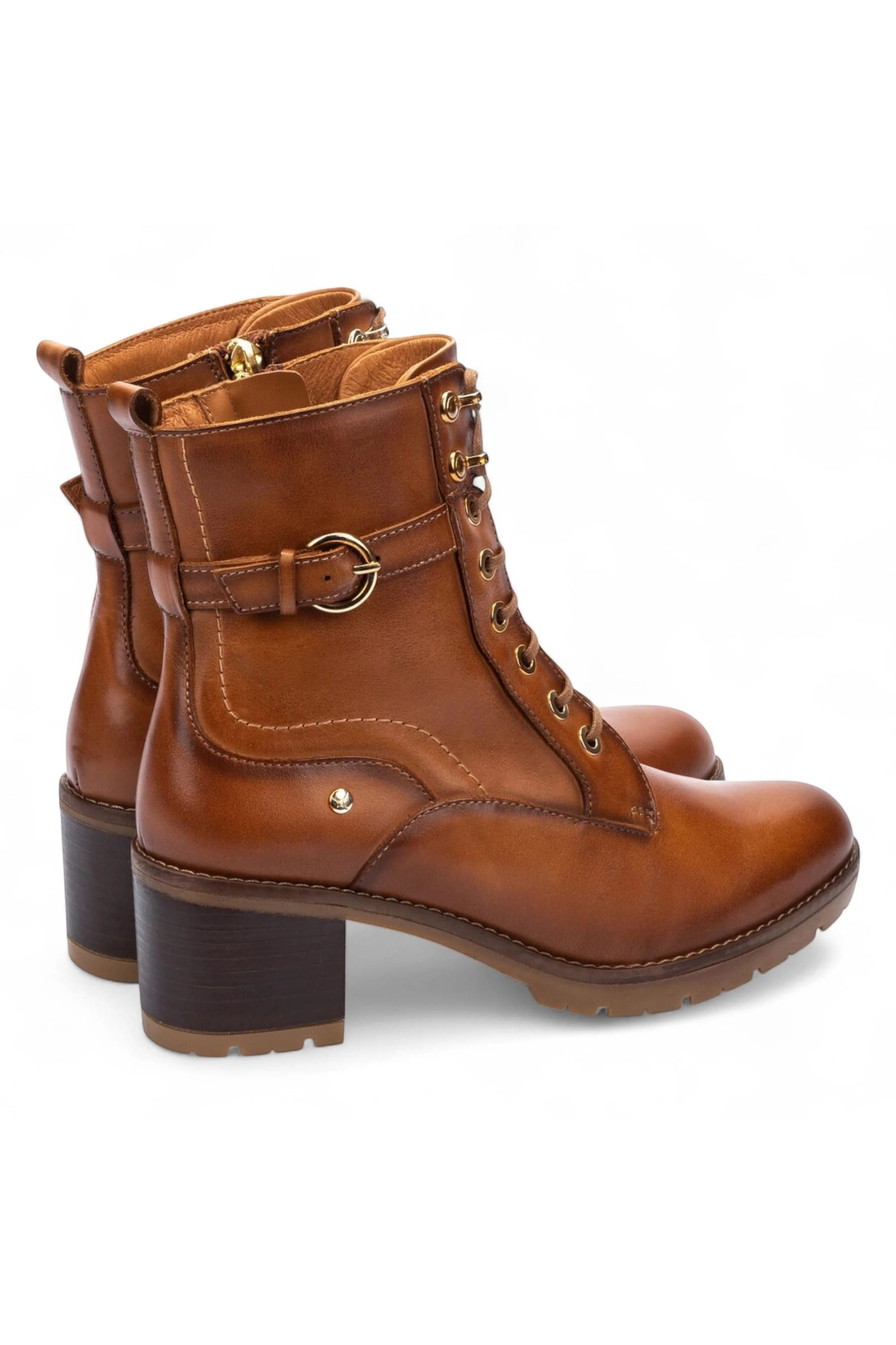 Brown Women’s Combat Ankle Boots -W7H-8510, Image 4 of 8