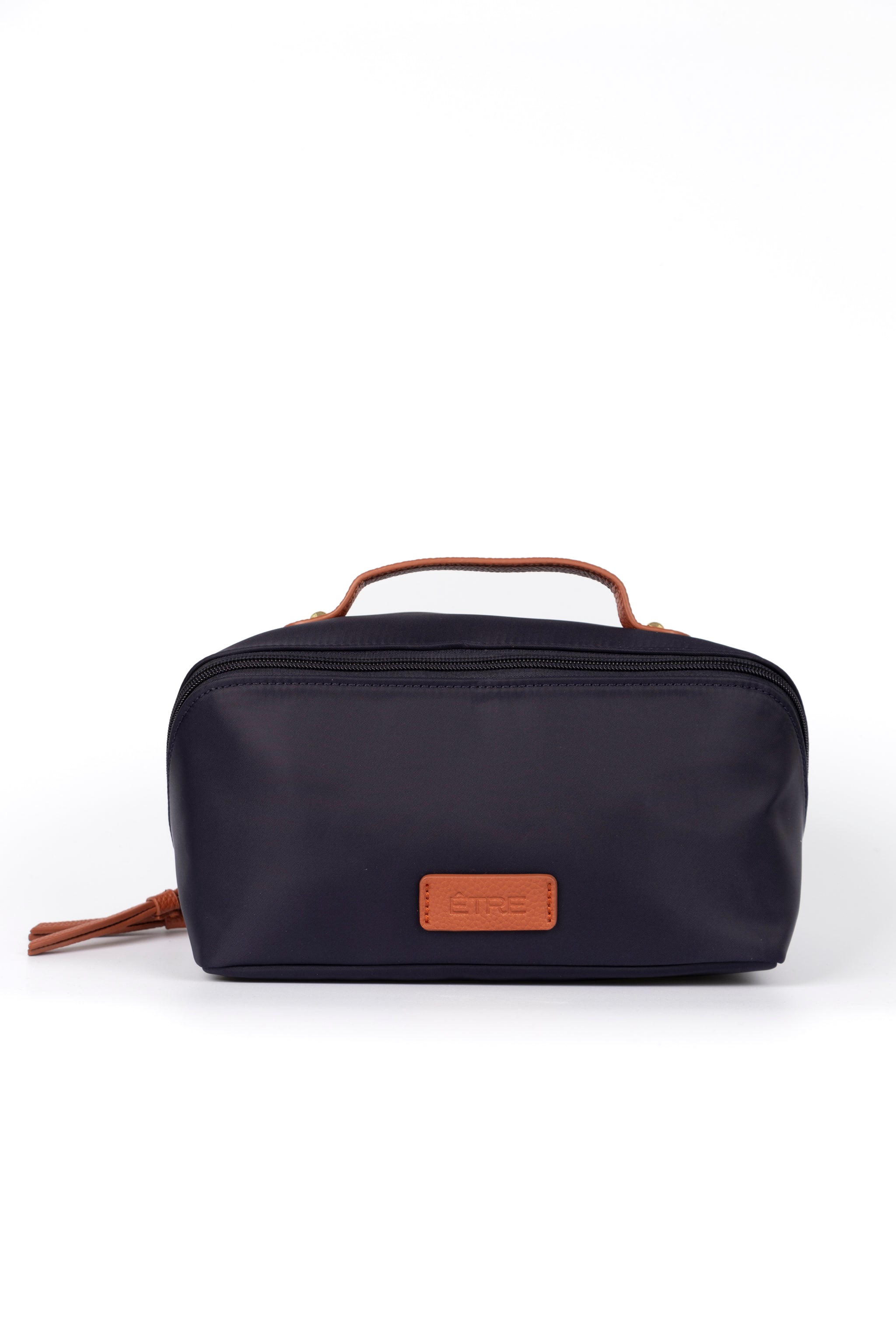 Navy Blue Etre Navy Blue Plain Vanity Case Makeup Bag, Image 1 of 2