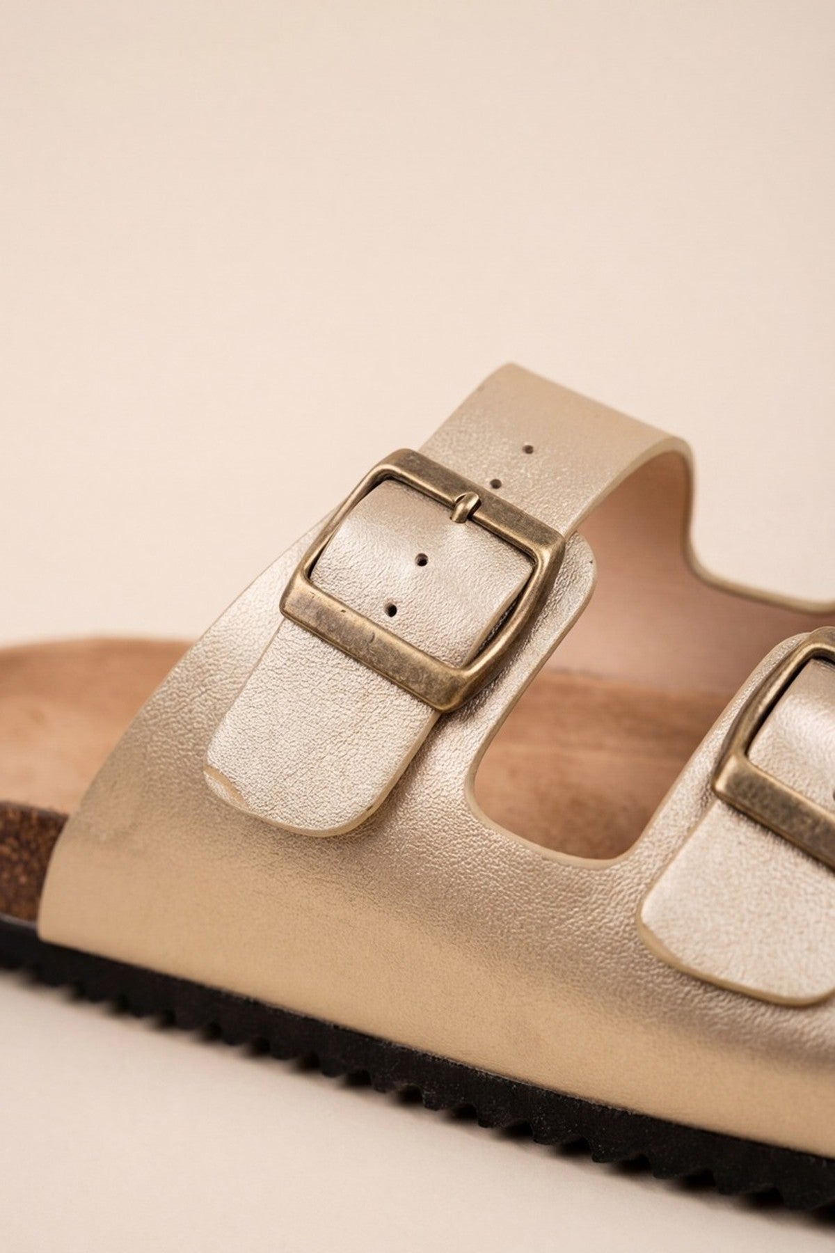 Gold Nina Womens Buckle Strap Cork Slide Sandals, Image 6 of 8
