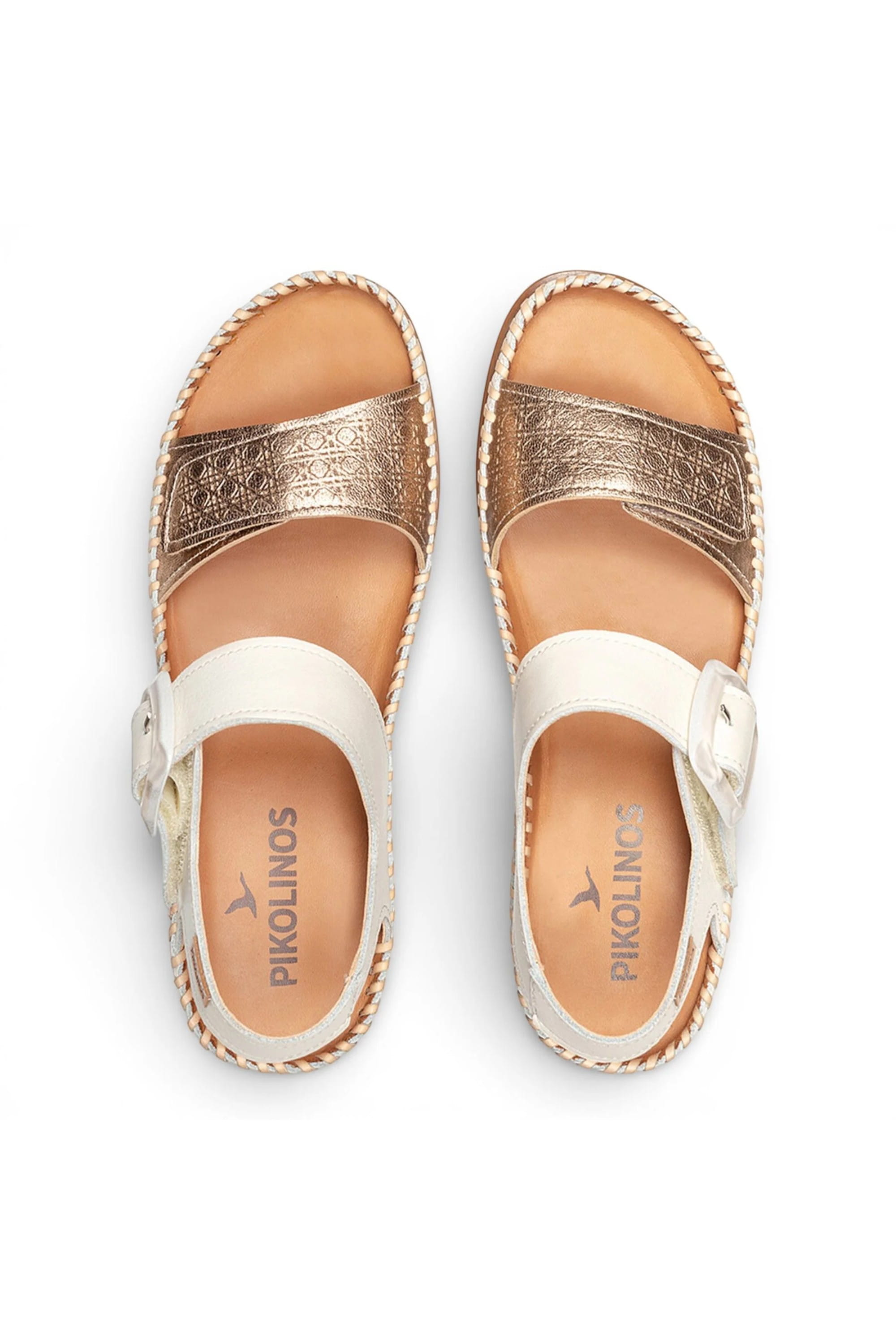 White Womens leather Summer Sandals-W8K-0555C1, Image 8 of 8
