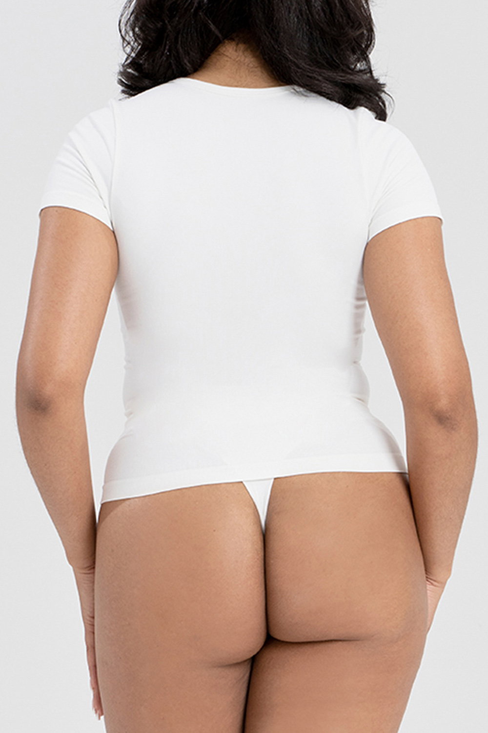 White Basic Sculpting T-Shirt Smooth Fit, Image 5 of 5