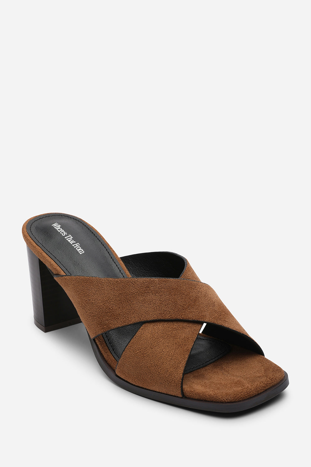 Brown Livana Crossover Strap Block Heel Sandal, Image 3 of 6