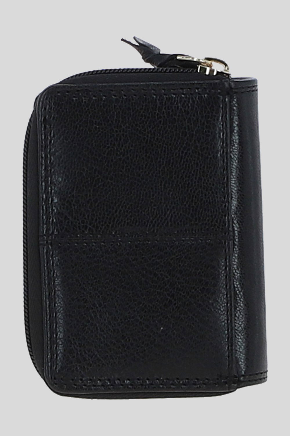 Black Real Leather Compact Purse, Image 3 of 3