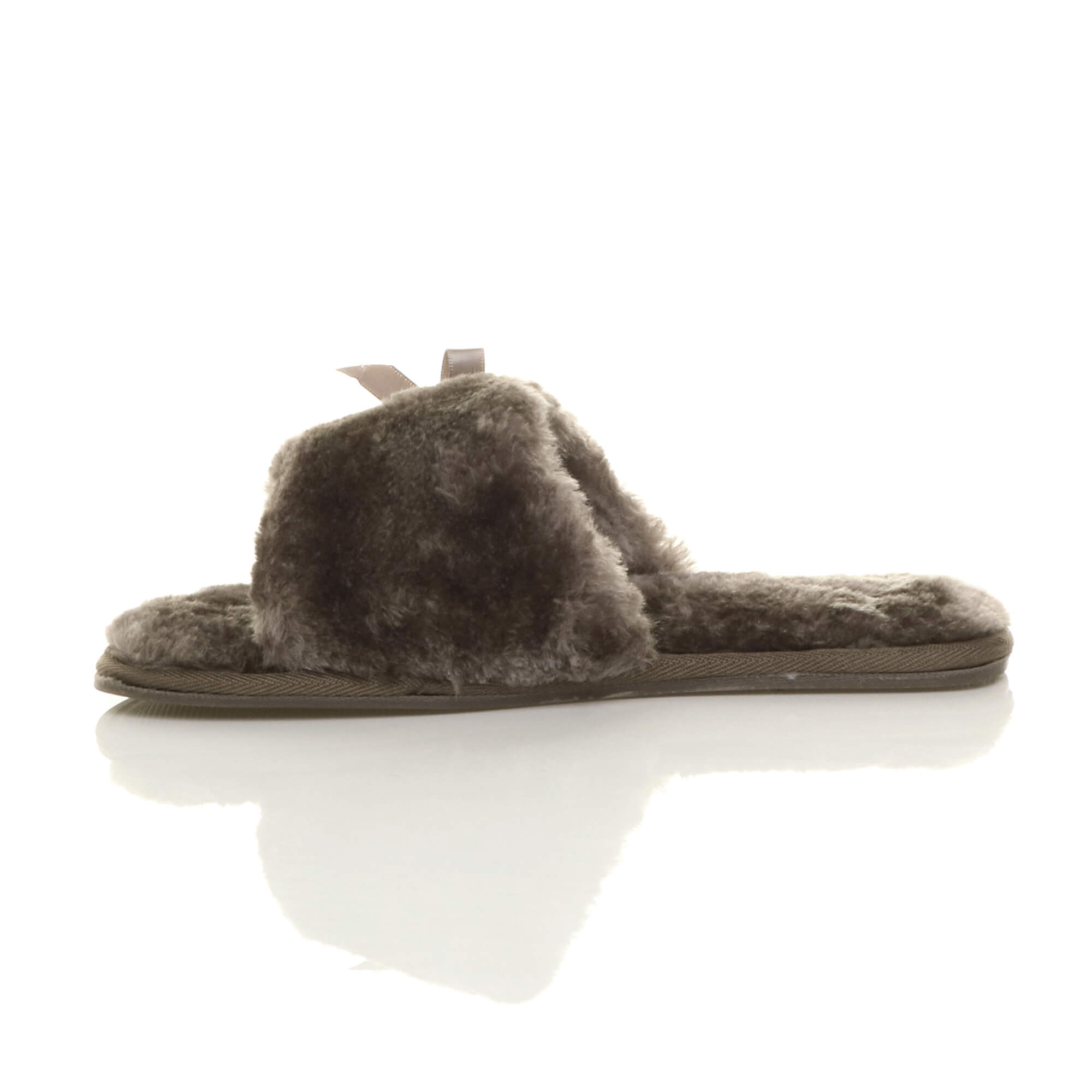 Mocha AJVANI Mocha Peep Toe Sandals Slippers, Image 3 of 6