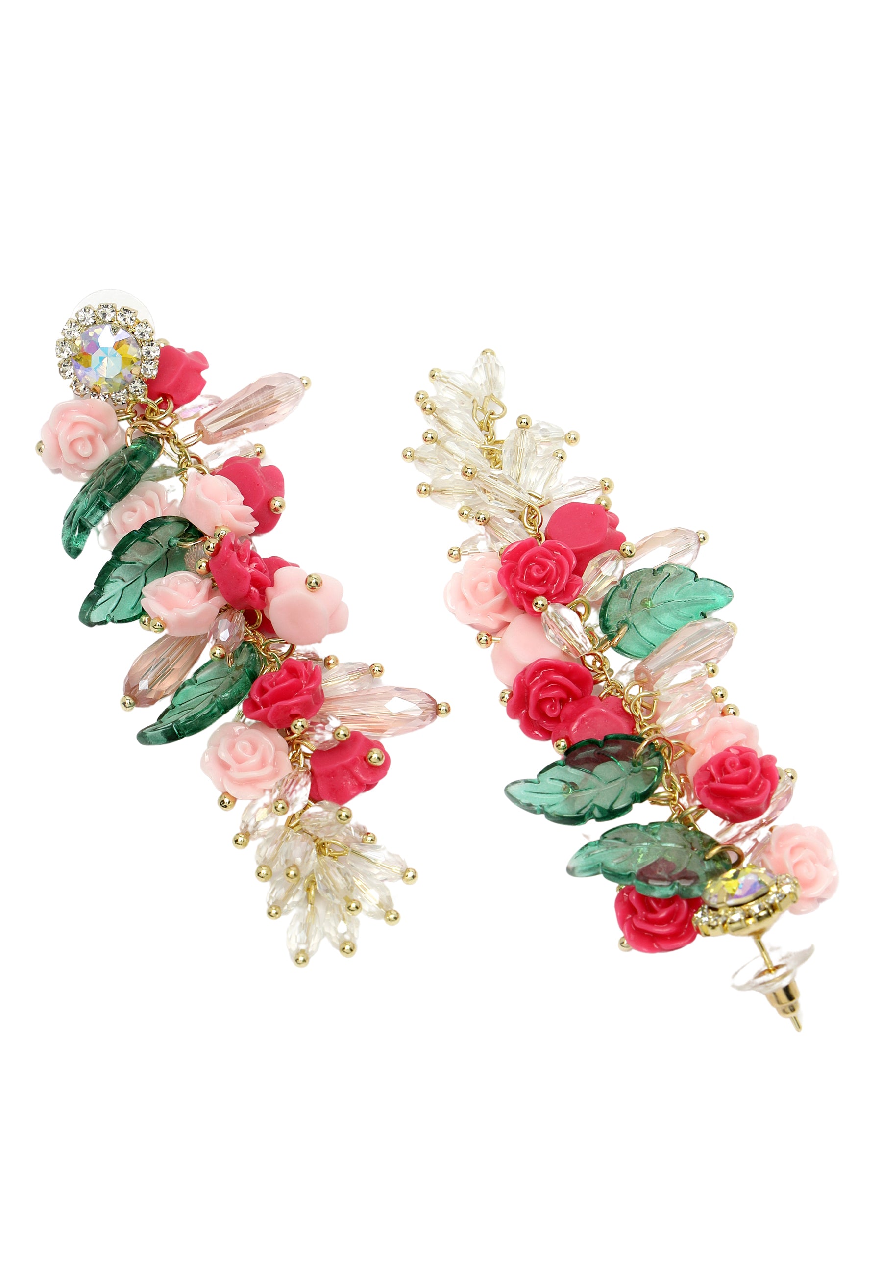 Pink Diva Collection Floral Chandelier Earrings, Image 3 of 5