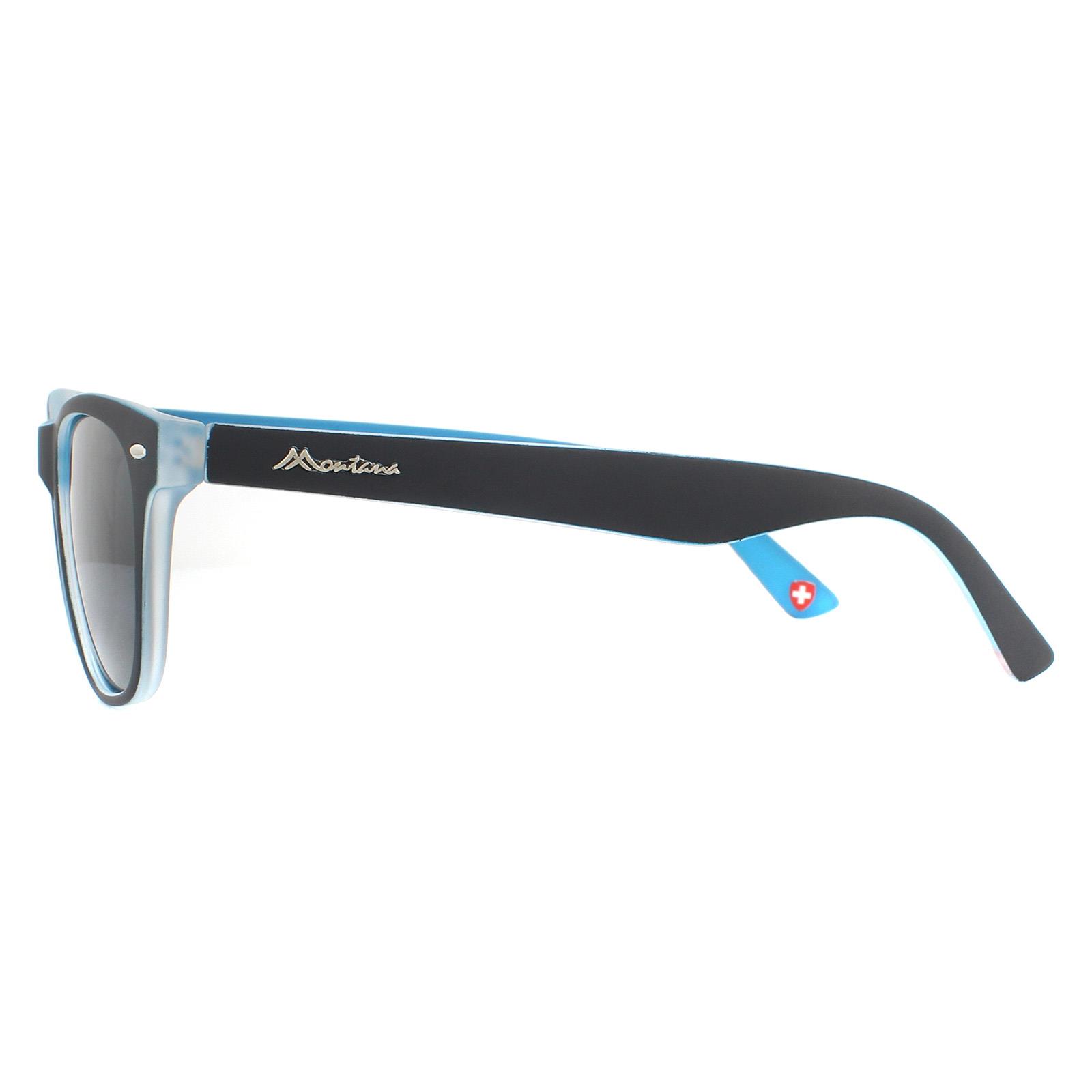Blue Rectangle Matte Blue Light Blue Smoke Polarized Sunglasses, Image 3 of 4