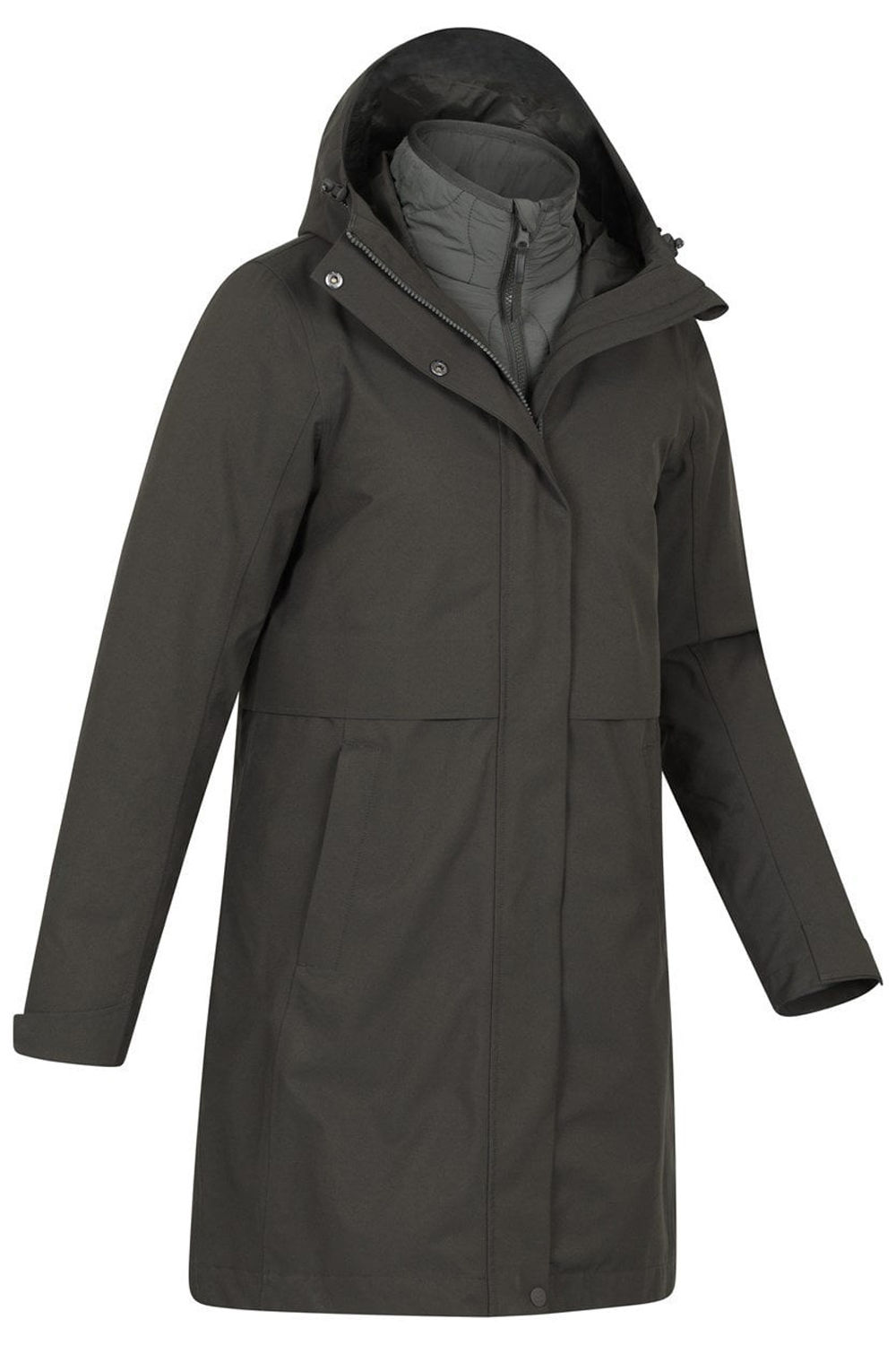 Khaki Luna 3 in 1 Long Waterproof Jacket, Image 4 of 6