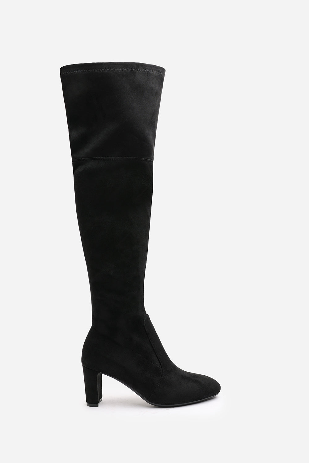 Black 'Sonya' Block Heel Over The Knee Boots, Image 2 of 7