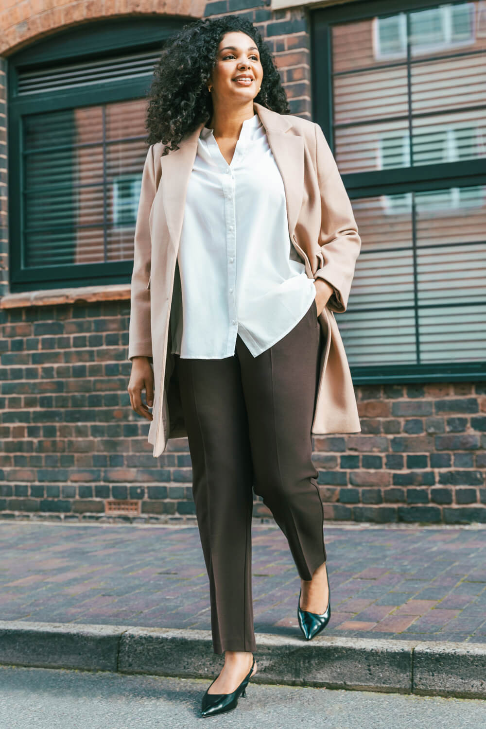 Dark Brown Curve Straight Leg Trouser, Image 8 of 7