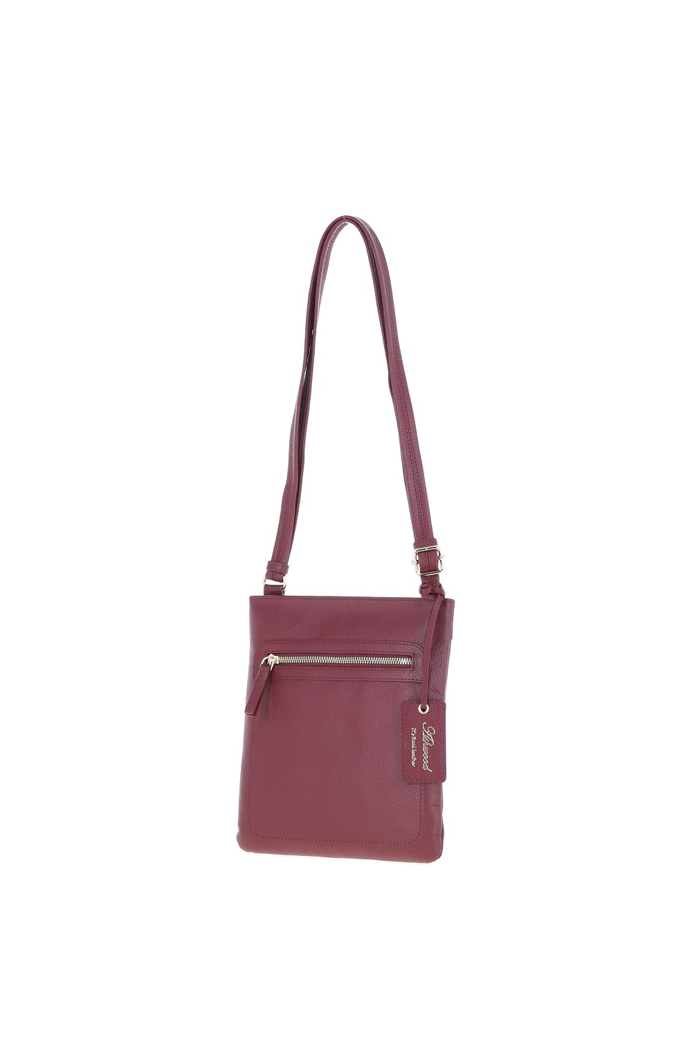 Burgundy 'Cienna' Real Leather Crossbody Bag, Image 2 of 5
