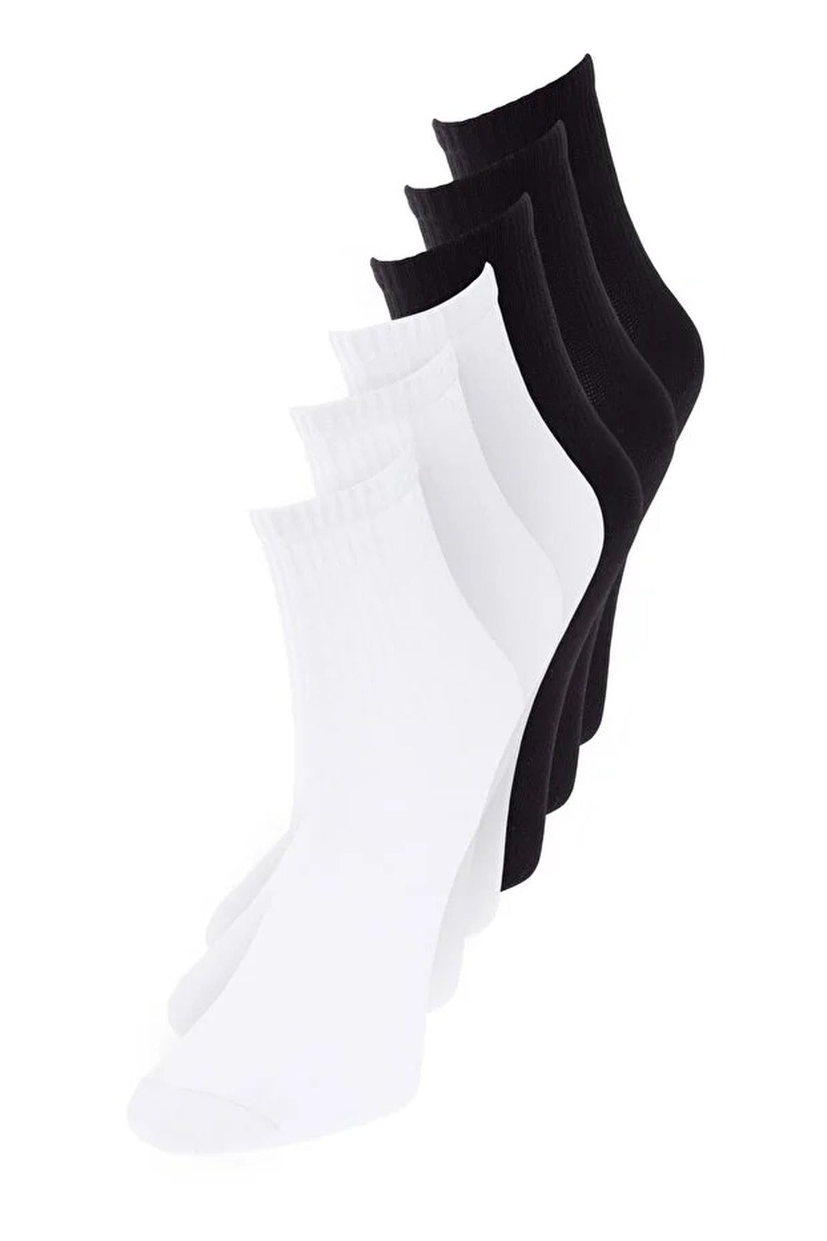 Multi 6 Pack Cotton Ribbed Knit Crew Socks, Image 2 of 5