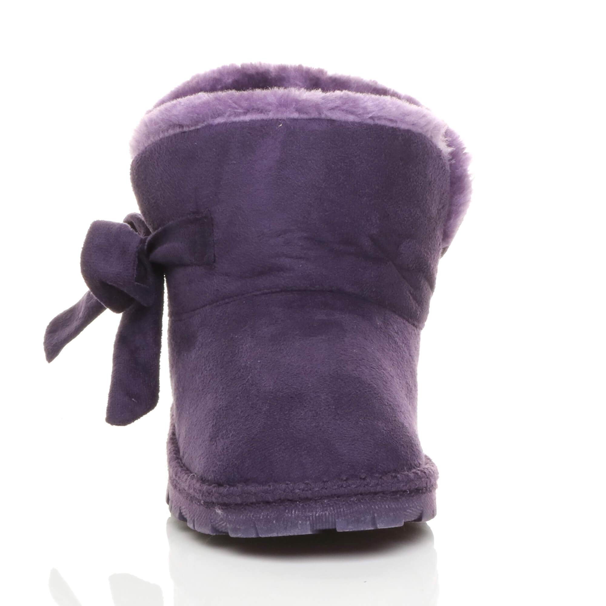 Purple AJVANI Purple Faux Fur Lined Ankle Boots Slippers, Image 6 of 6