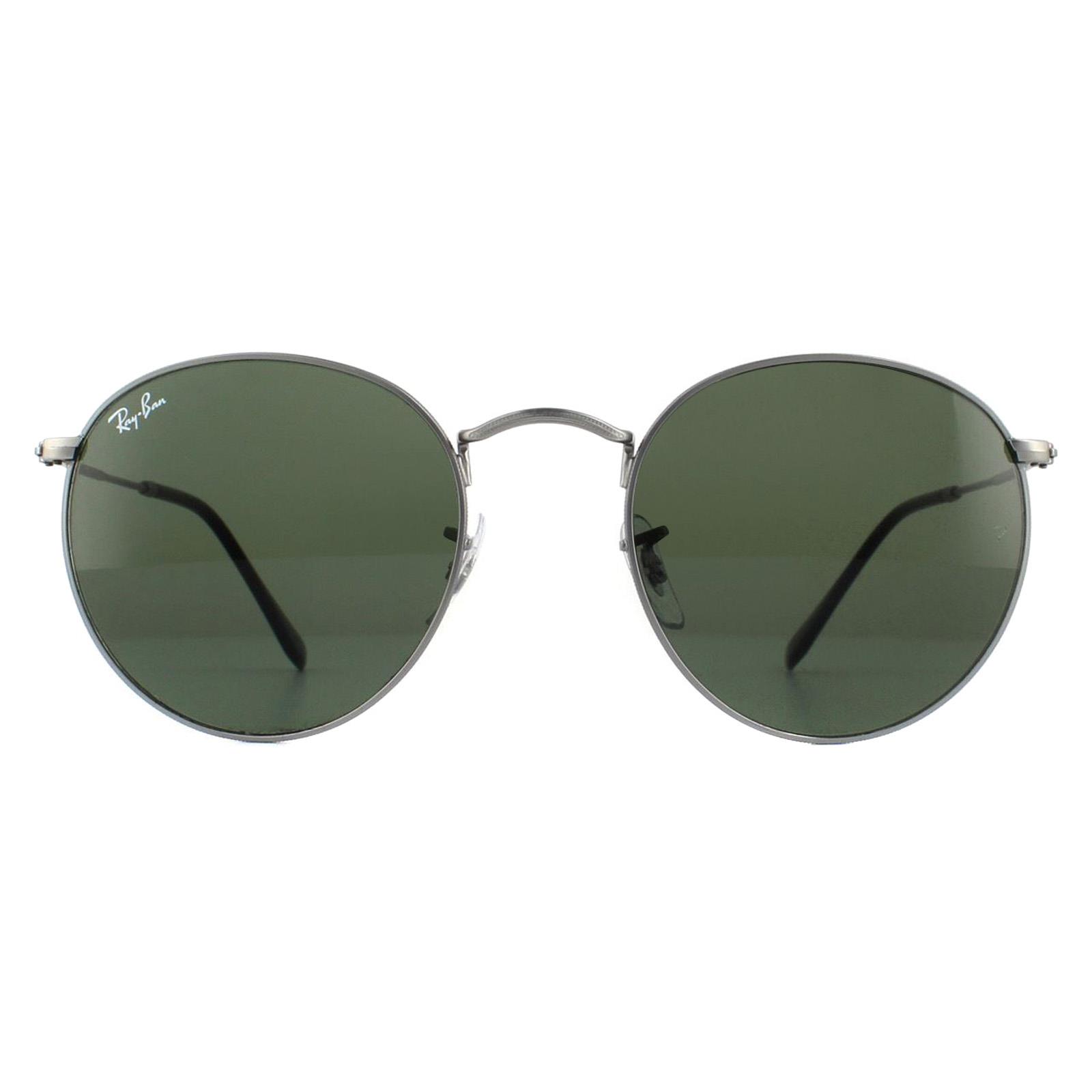Round Gunmetal Green Sunglasses, Image 1 of 4