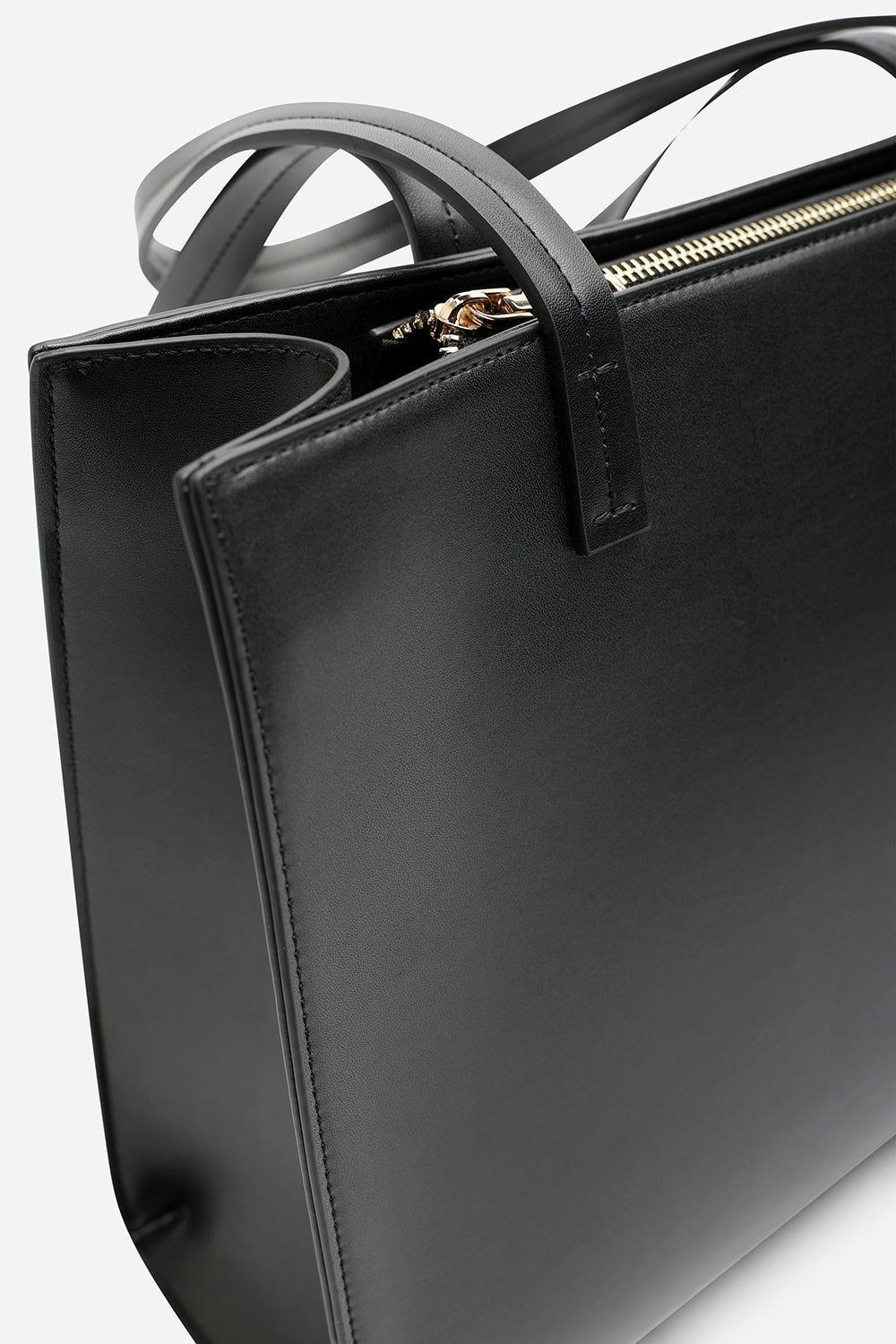 Black Bailee Double Handle Tote Bag with Central Fastening, Image 4 of 6
