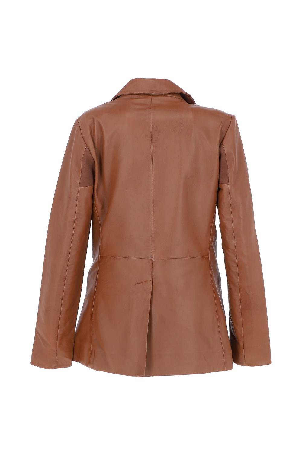 Tan 'Lucia' Real Leather Fashion Single Breasted Blazer, Image 4 of 5