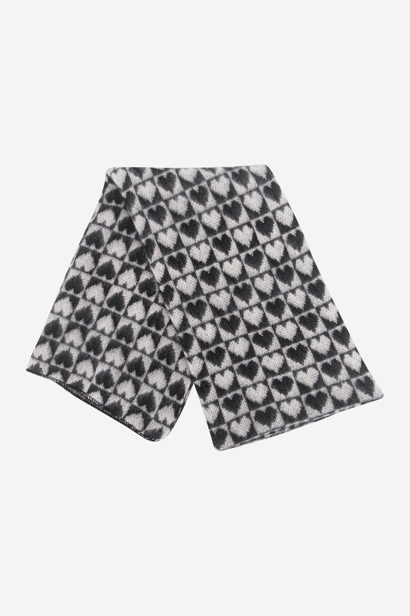 Black Heart Checkerboard Heavyweight Winter Scarf, Image 4 of 4