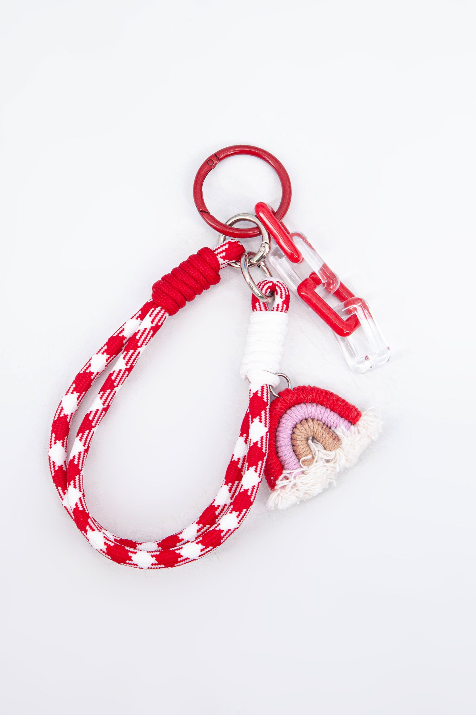 Red Rainbow Clip On Bag Charm in Red, Image 1 of 3