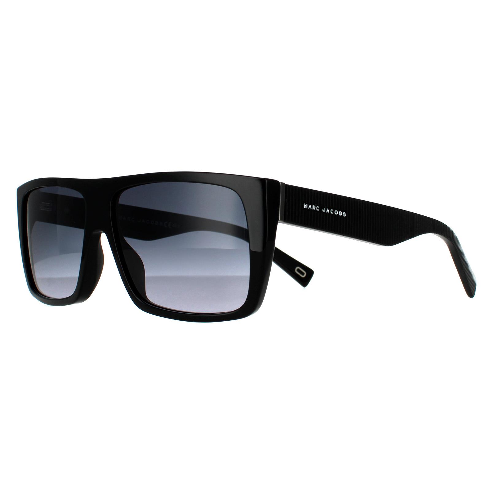 Black Marc Jacobs Black Rectangle Black Grey Dark Grey Gradient MARC ICON 096/S Sunglasses, Image 2 of 4