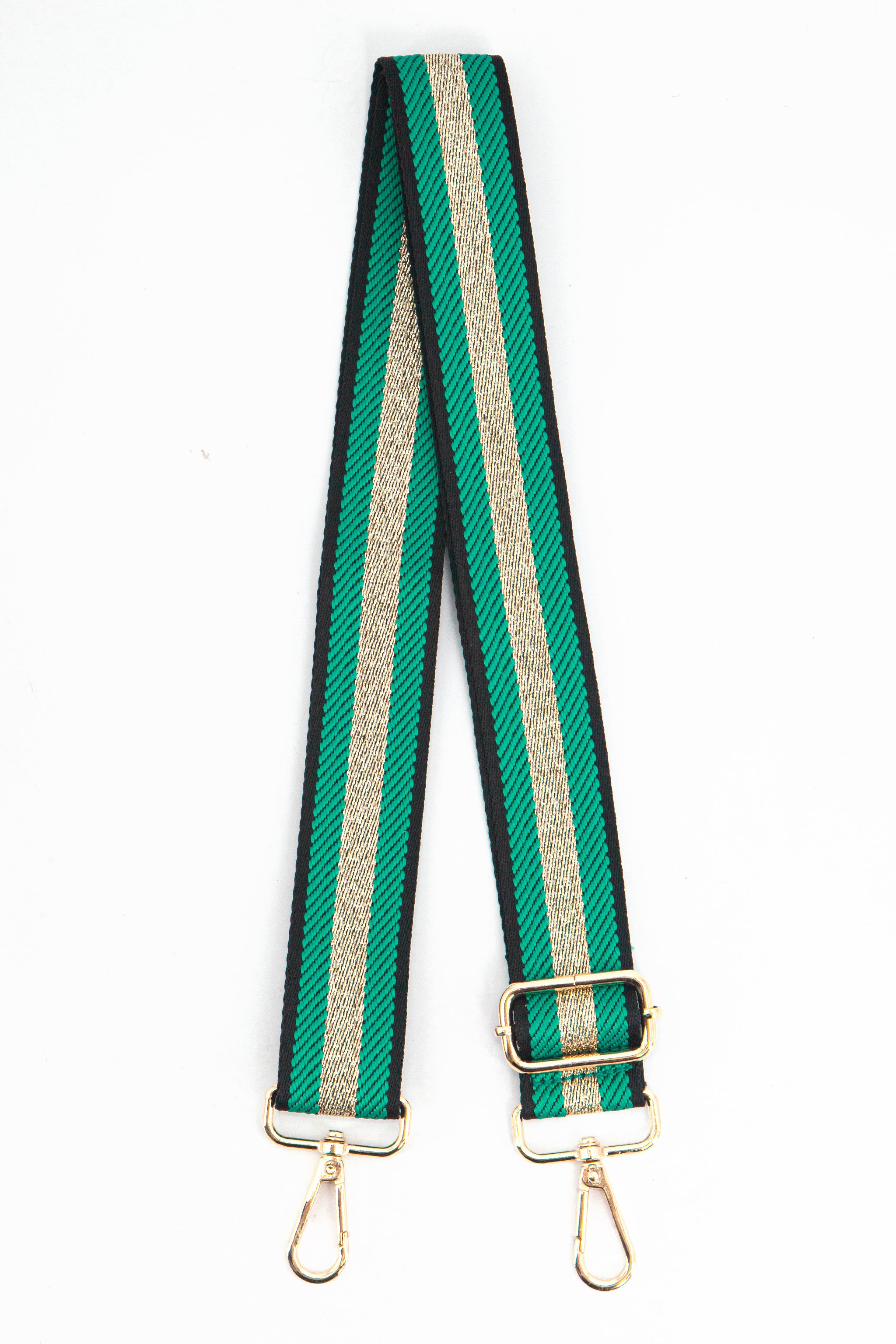 Green Glitter Stripe Woven Bag Strap, Image 1 of 4