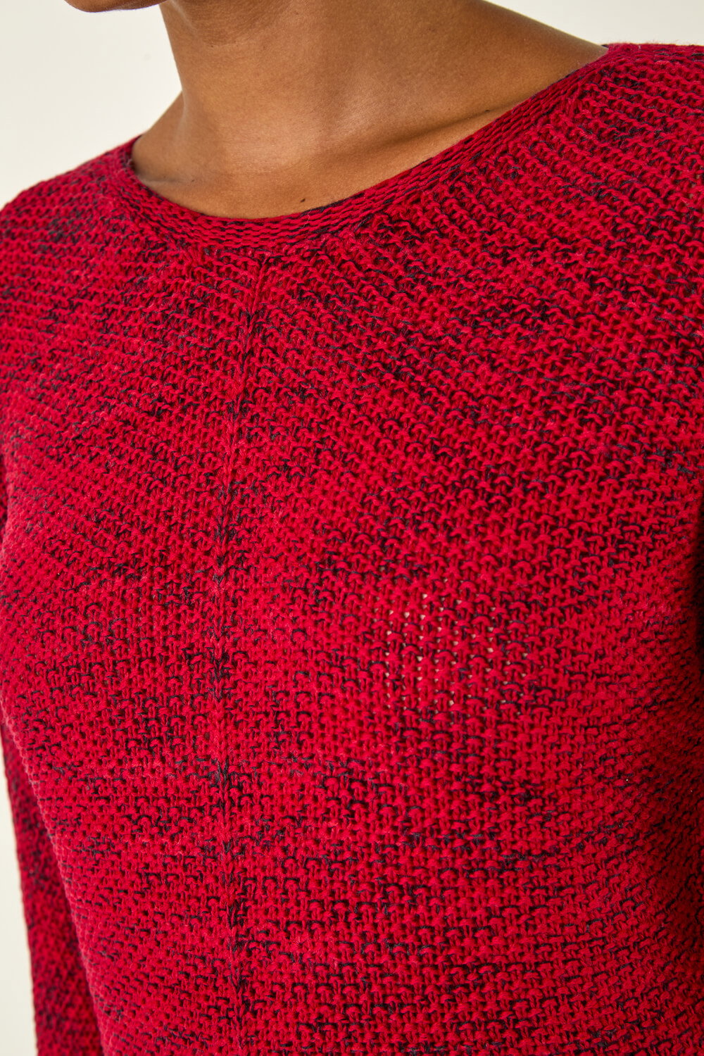 Red Textured Knit Jumper, Image 6 of 5