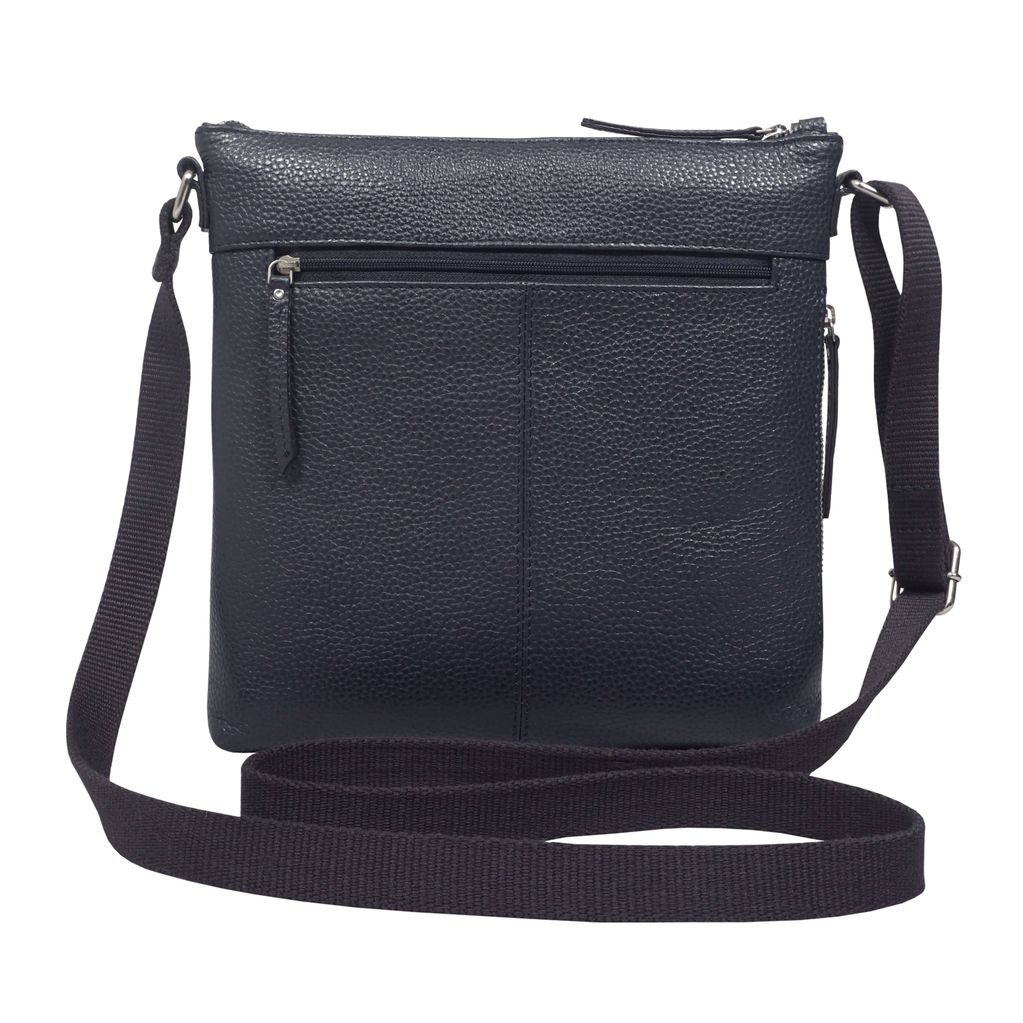 Navy 'CORI' Pebble Grain Soft Real Leather Crossbody Bag, Image 3 of 6