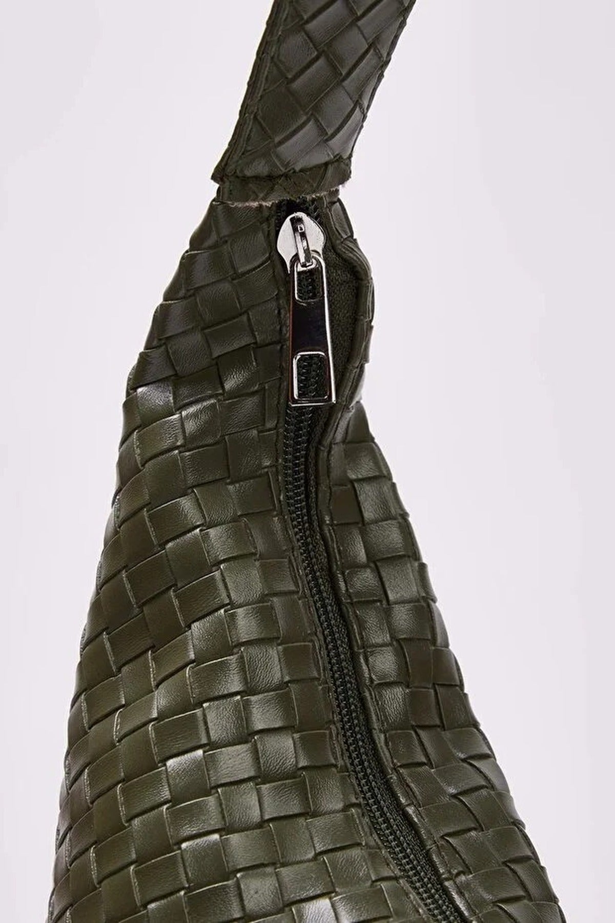 Khaki Woven Texture Oversized Tote Shoulder Bag, Image 3 of 3