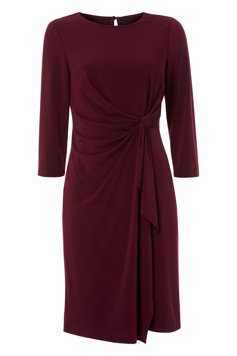 Wine Twist Front Detail Dress, Image 5 of 4