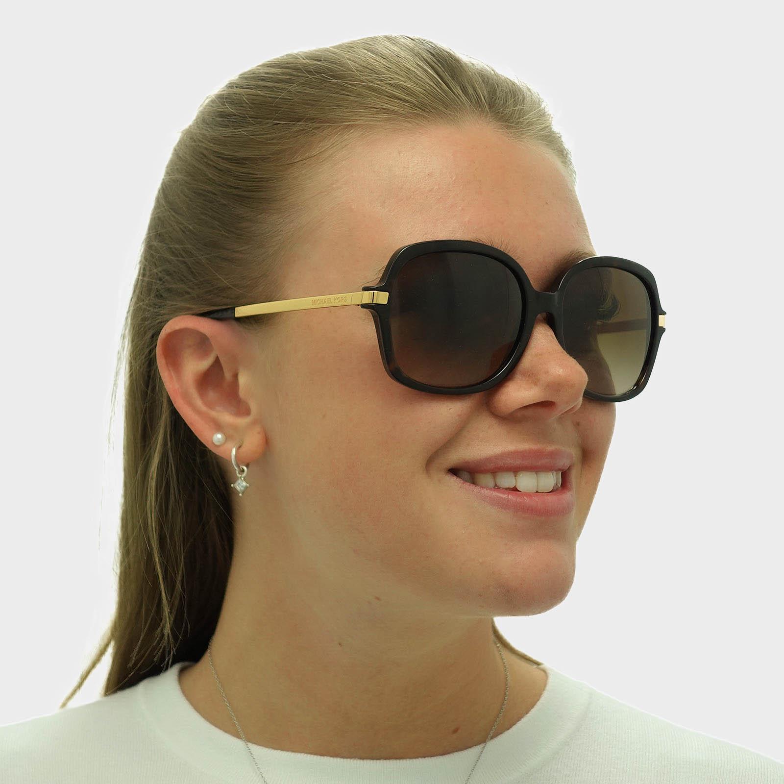 Brown Michael Kors Brown Square Dark Tortoise Gold Brown Gradient Sunglasses, Image 5 of 8