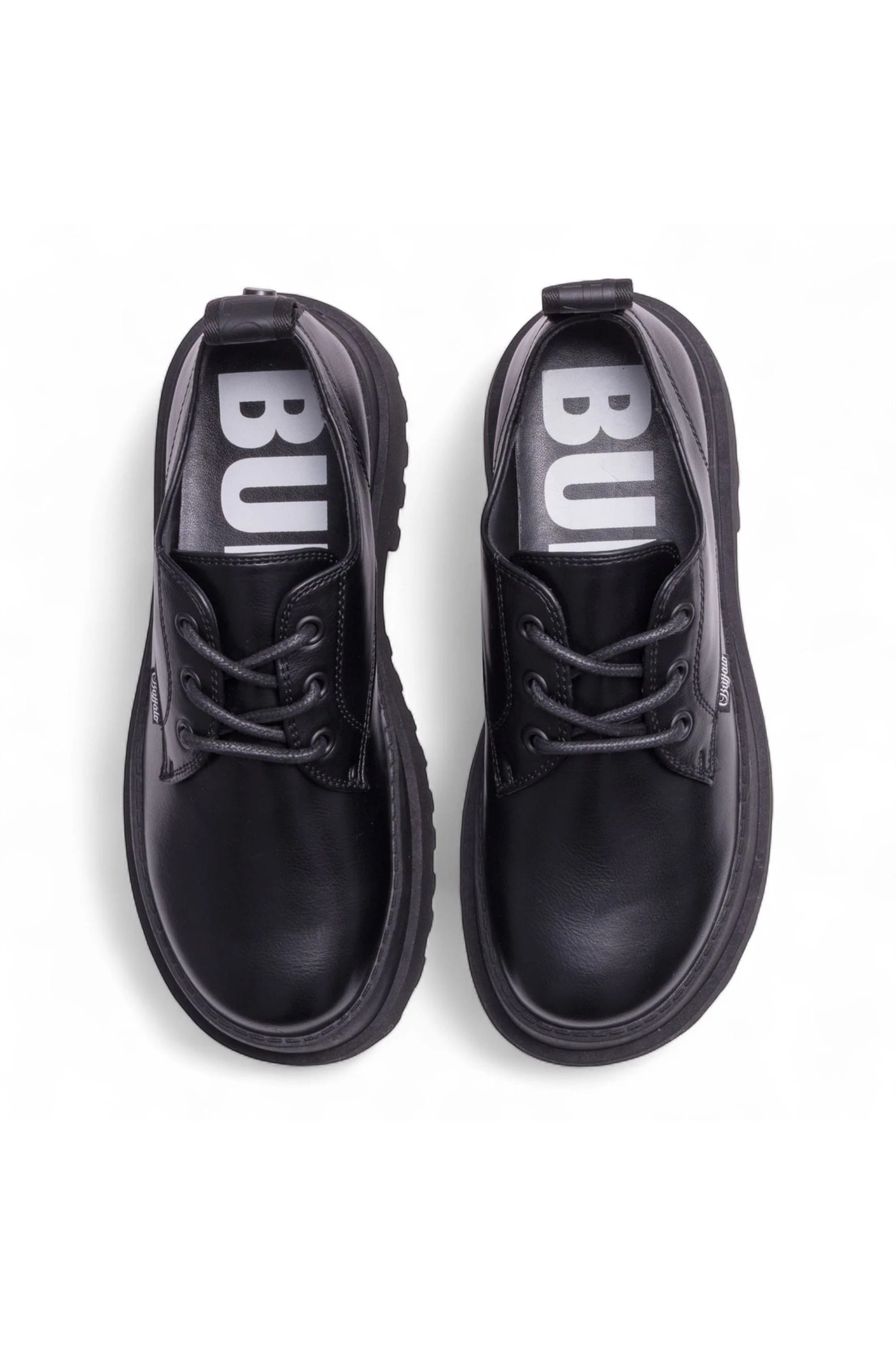 Black Womens Chunky Lace-Up Derby Shoes Pluto, Image 6 of 6