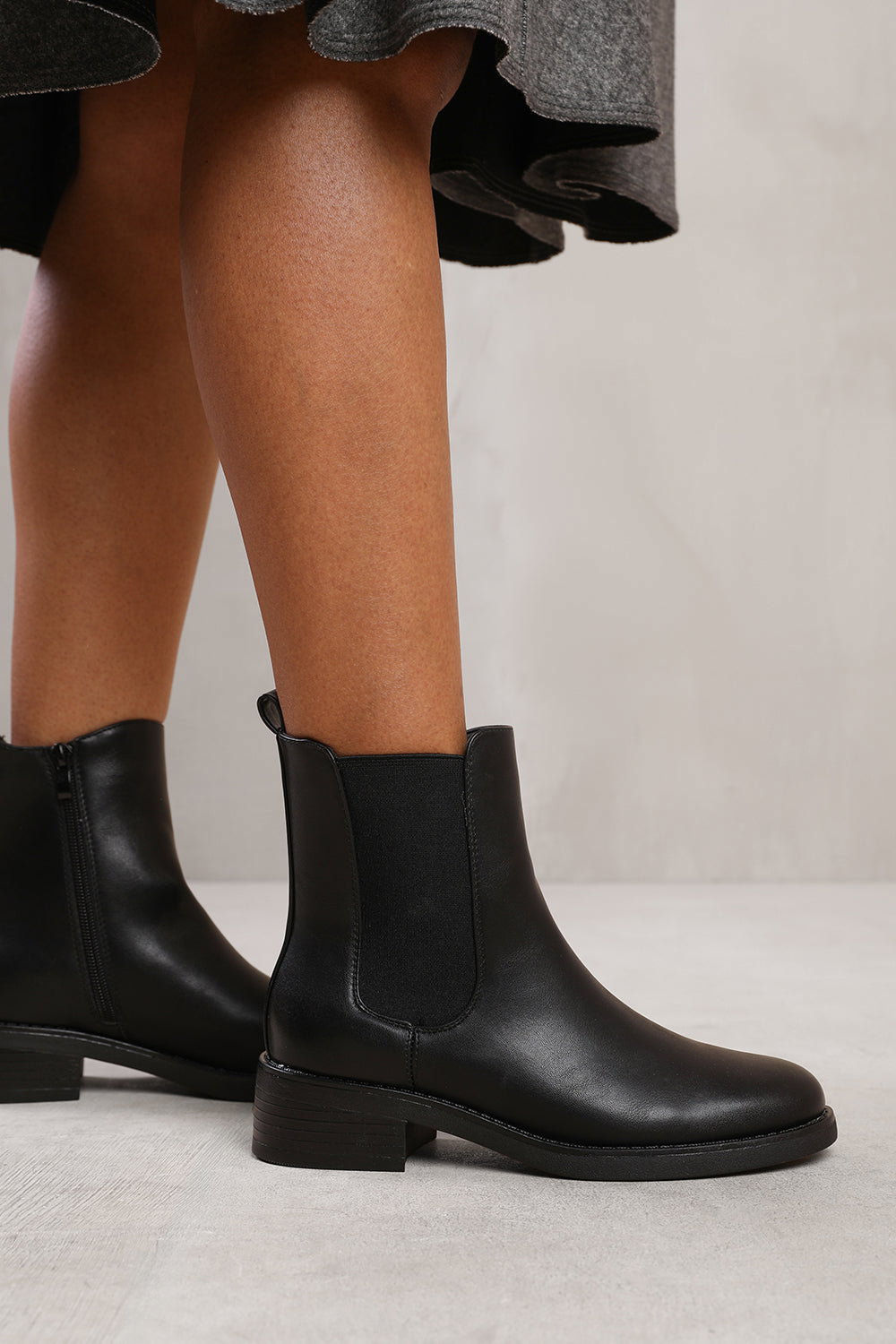Black 'Serna' Ankle Boot With Elastic Panel, Image 1 of 4