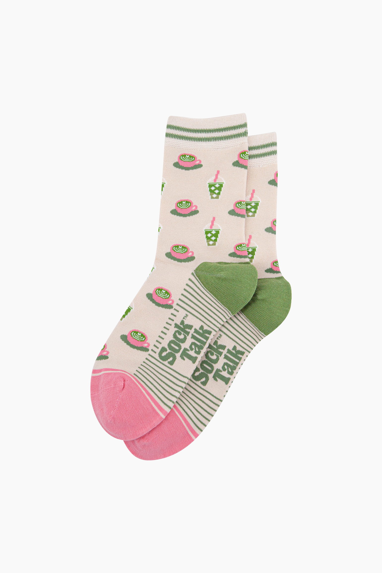 Cream Matcha Tea Bamboo Socks in Cream, Image 3 of 4