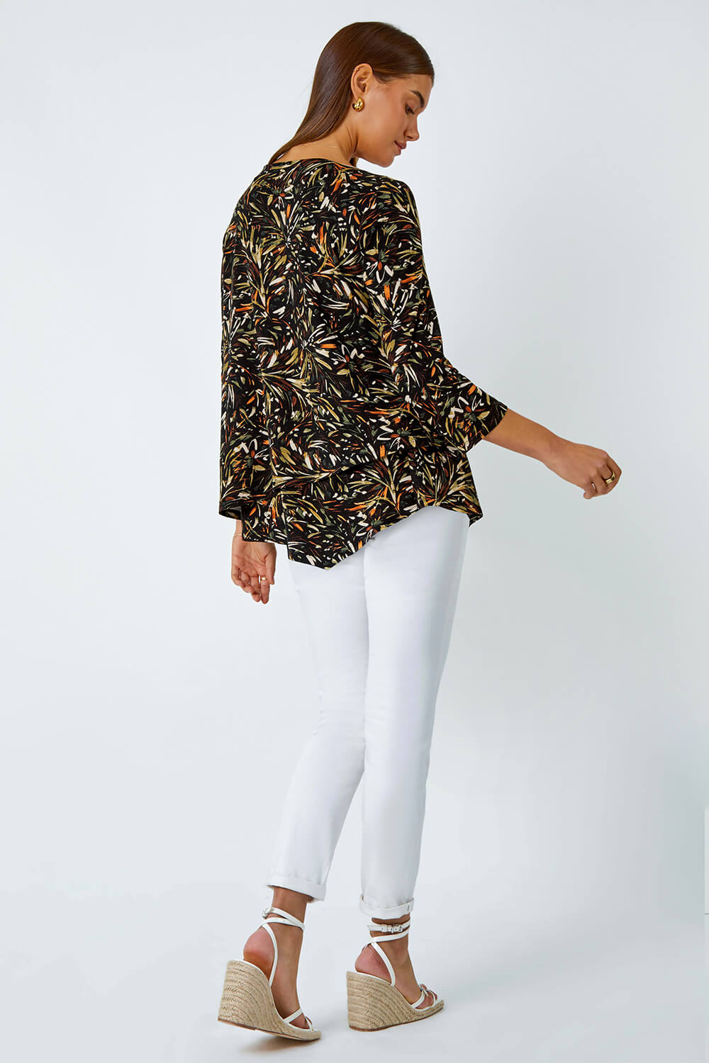 Natural Leaf Asymmetric Layer Stretch Top, Image 4 of 5