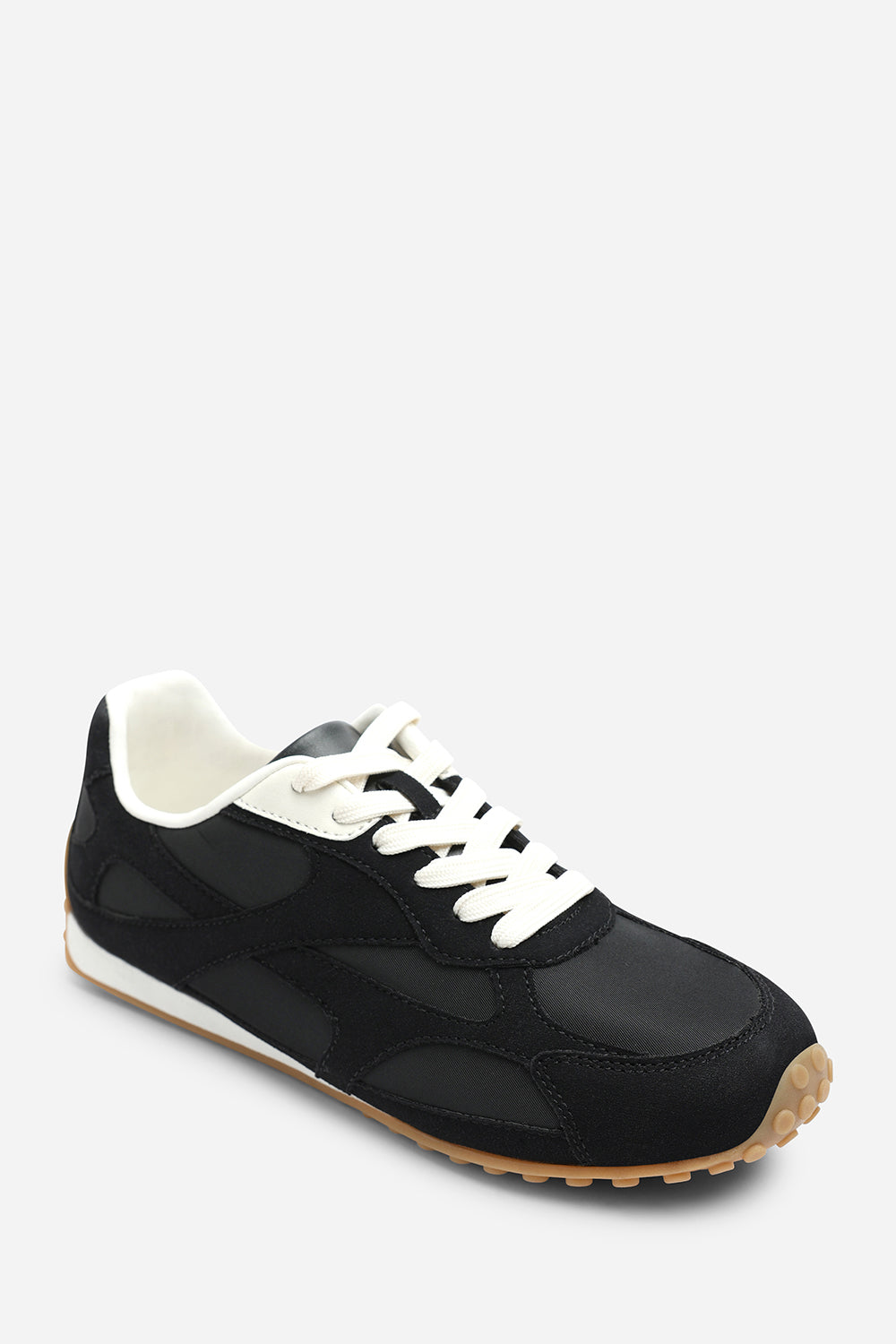 Black Marleigh Suede Retro Runner Trainer, Image 3 of 6