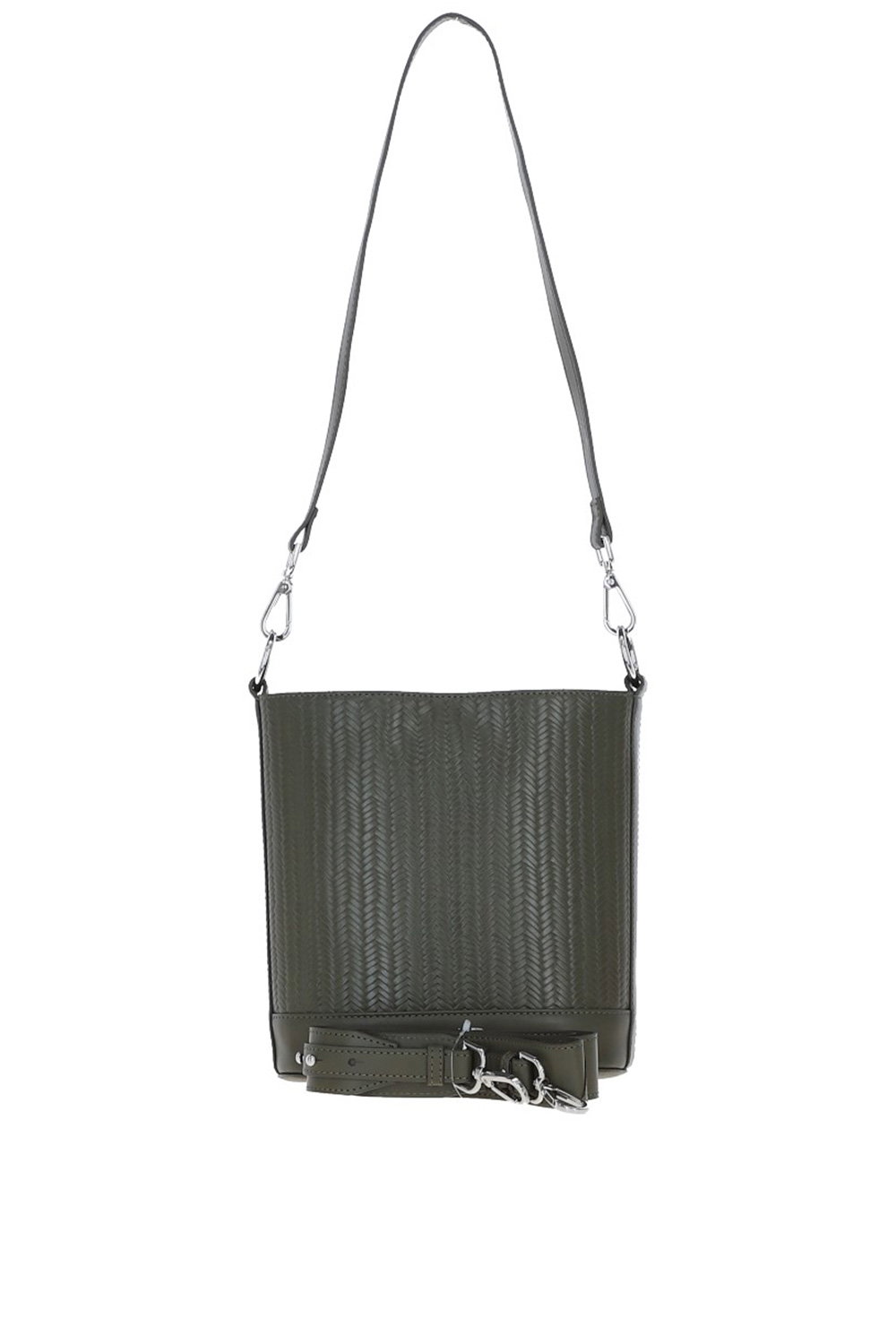 Khaki Ashwood Leather Khaki Elegant Crossbody Bucket Bag, Image 2 of 6