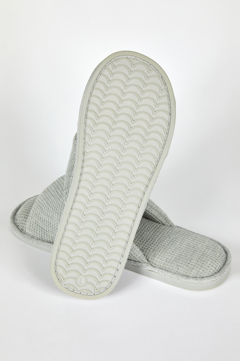 Grey Waffle Crossover Slipper, Image 5 of 4
