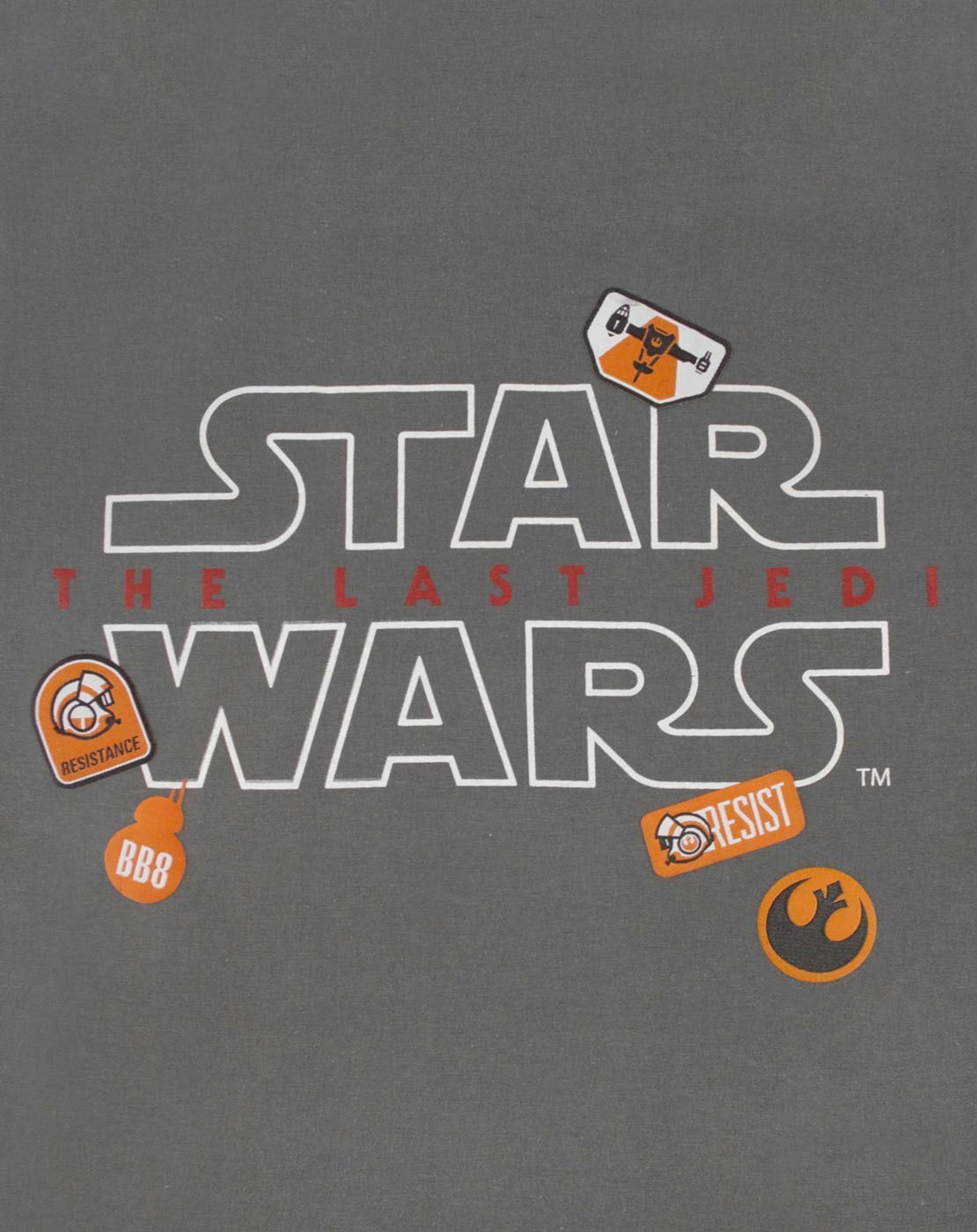 Grey Star Wars Last Jedi Badges T-Shirt, Image 2 of 4