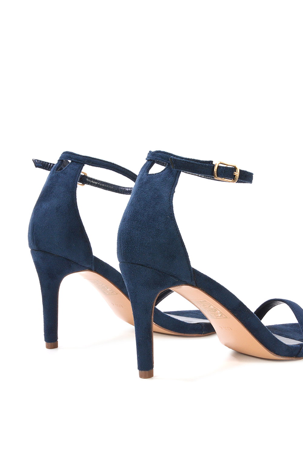 Navy XY LONDON Navy 'Emma' Strappy Stiletto High Heels With Ankle Strap, Image 5 of 6