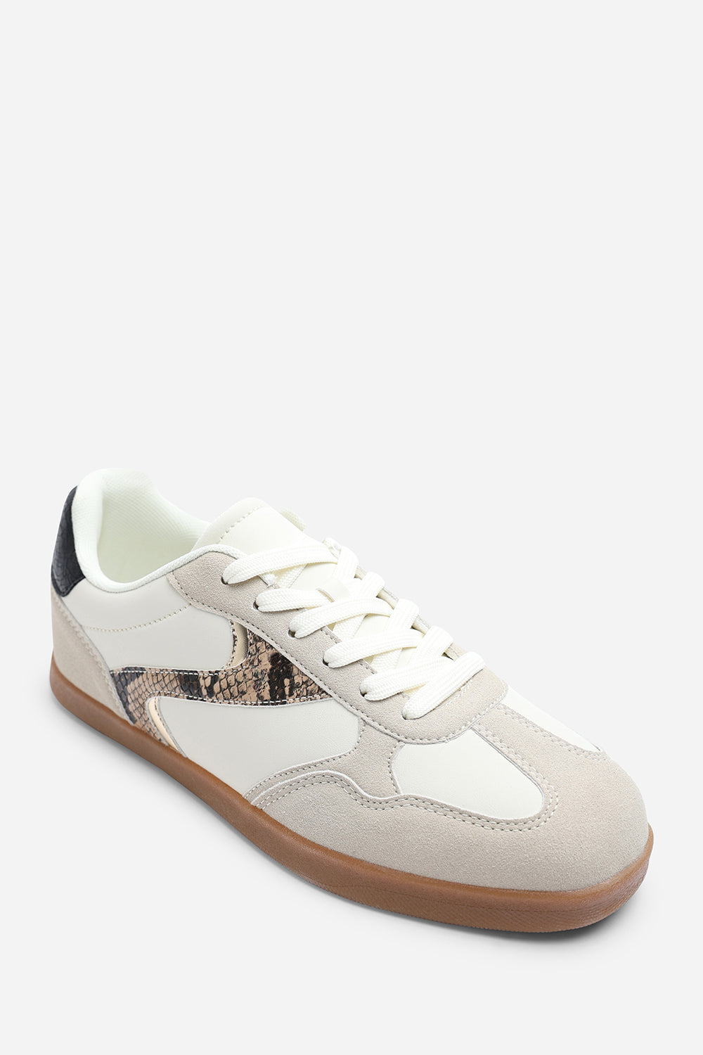White Anaiah Low Profile Side Panel Detailed Trainer, Image 3 of 6